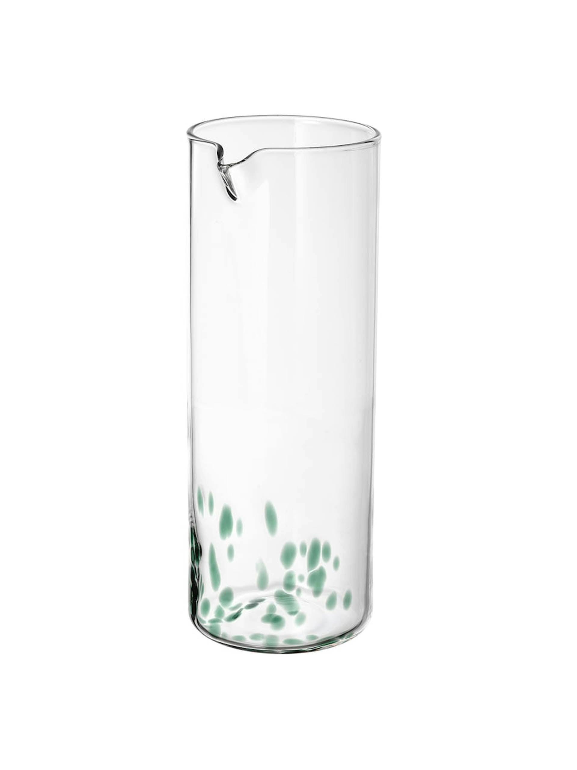 Clear green glass carafe
