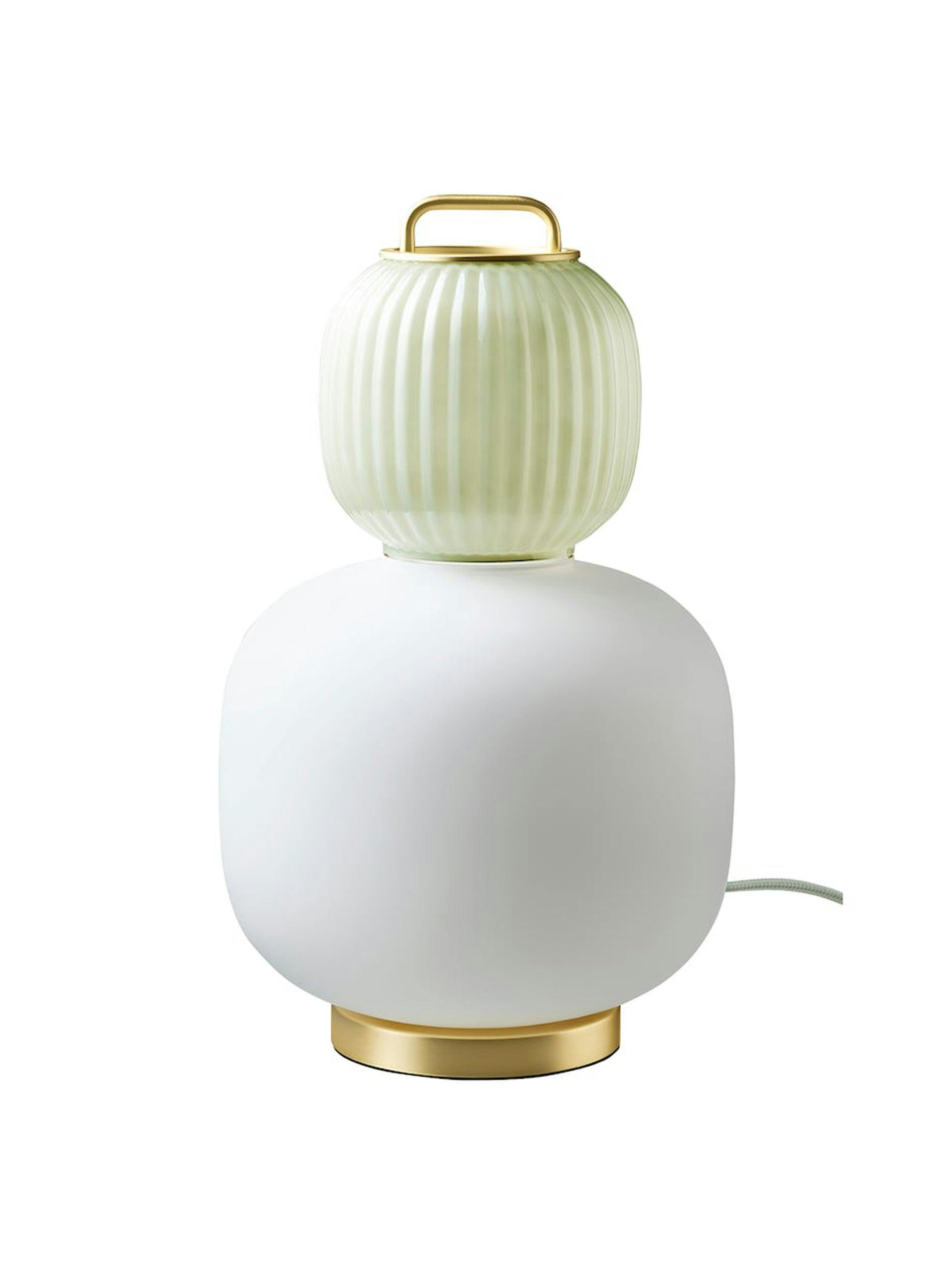 White and green table lamp