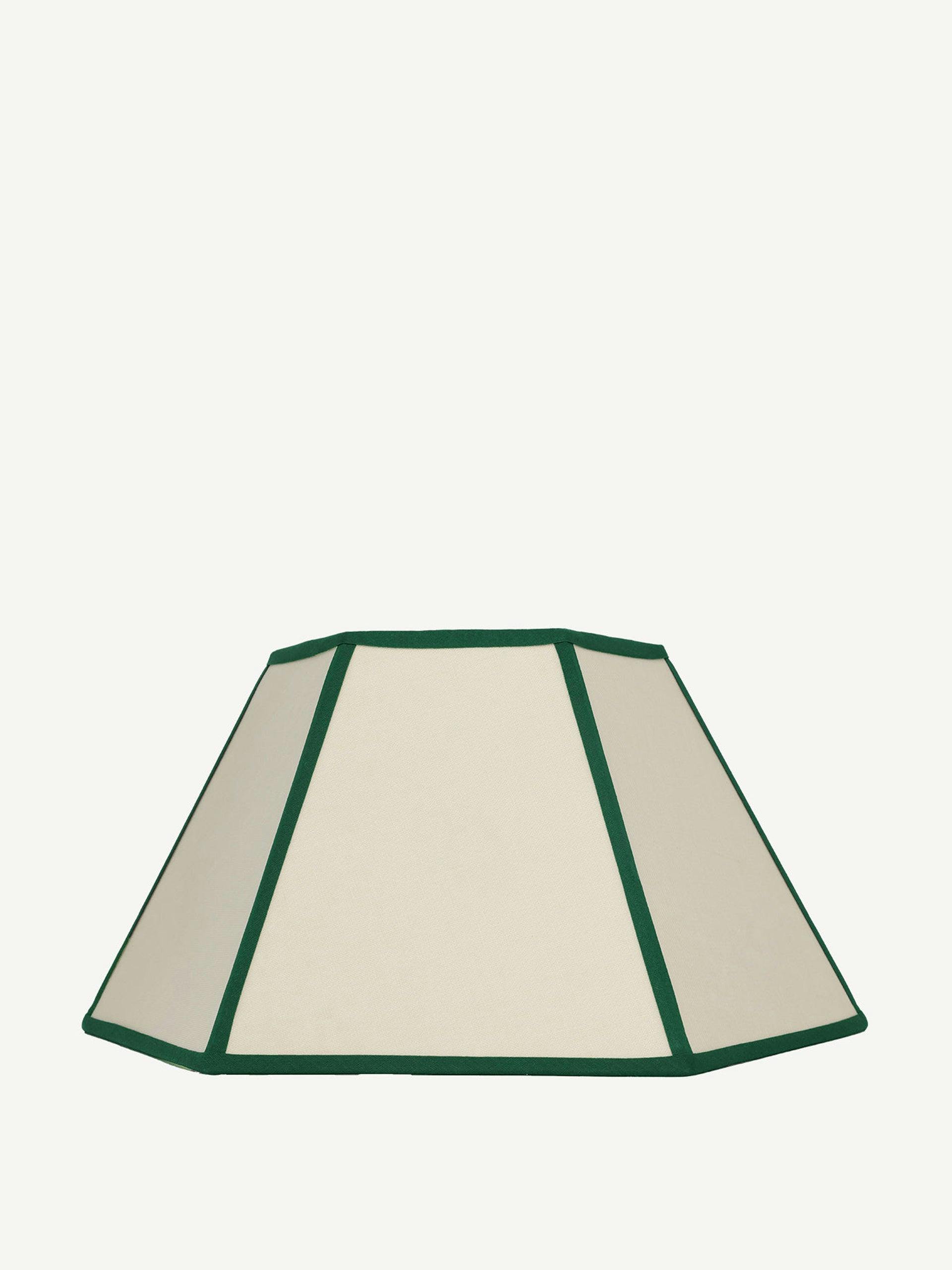 Green and cream hexagon linen lampshade