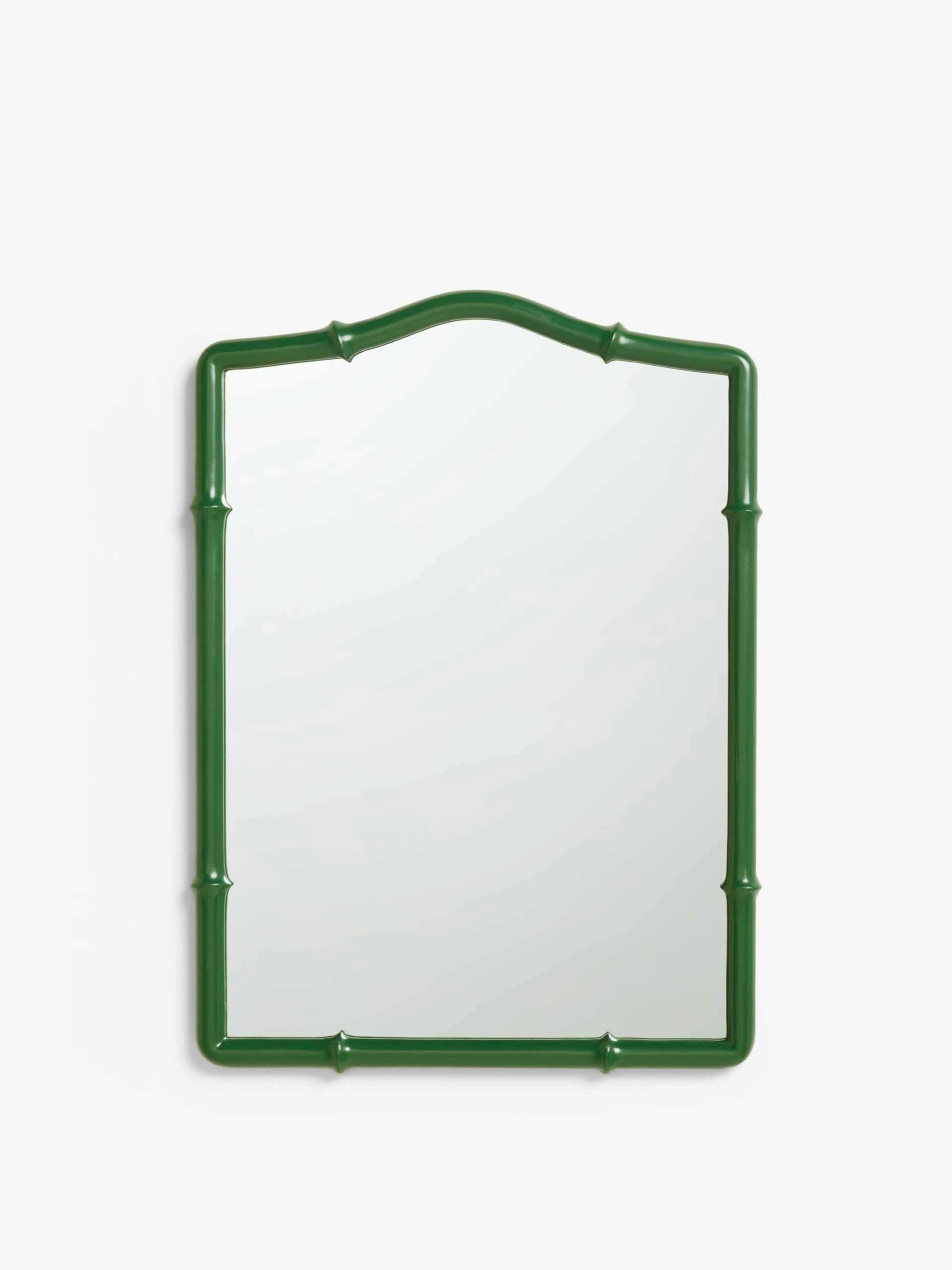 Green bamboo-effect wall mirror
