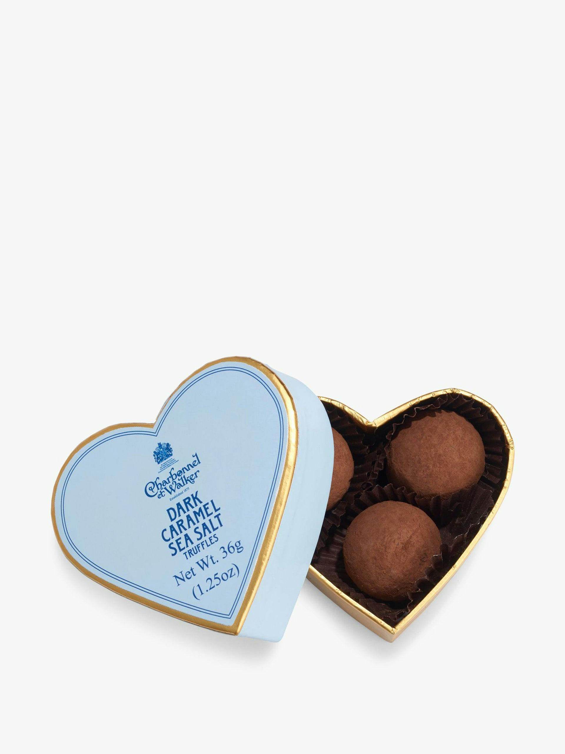 Mini heart gift box sea salt caramel chocolate truffles