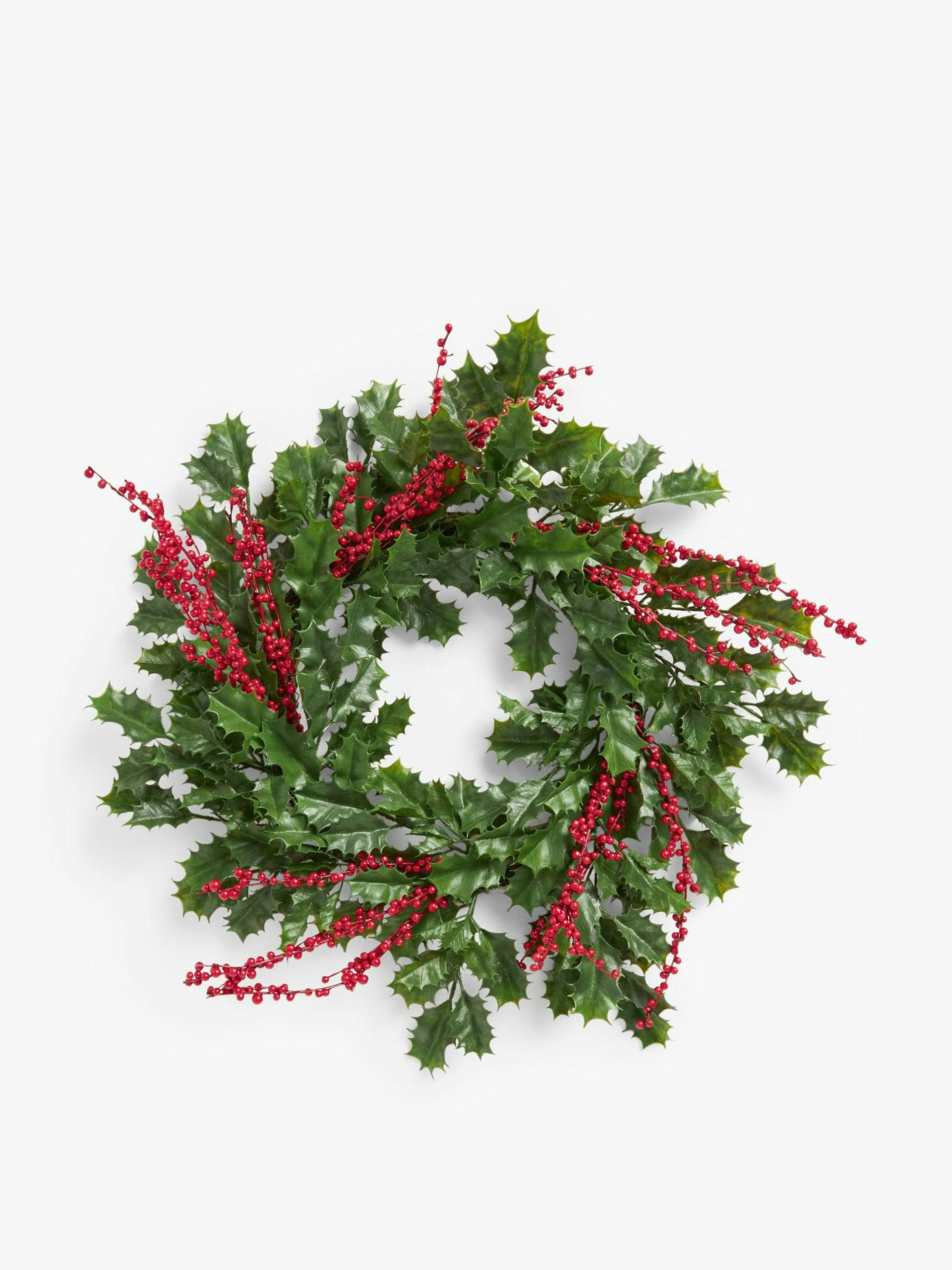 Christmas holly and berry wreath