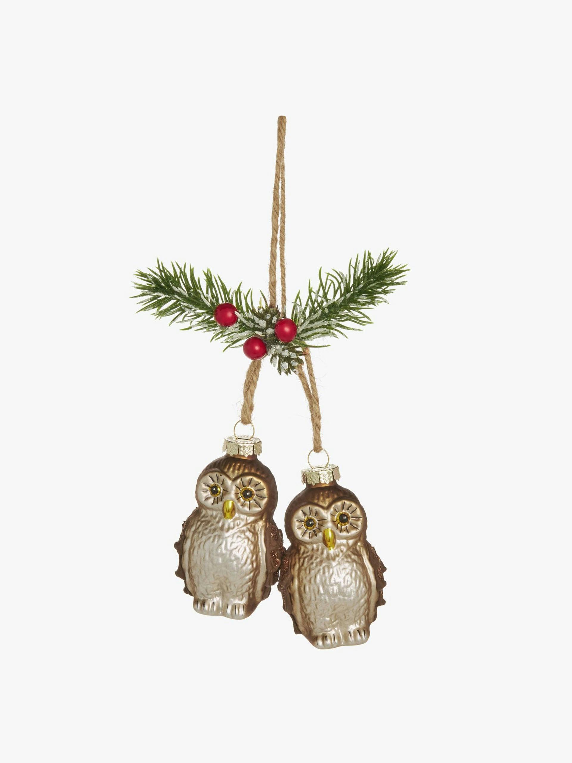 Christmas owl duo bauble