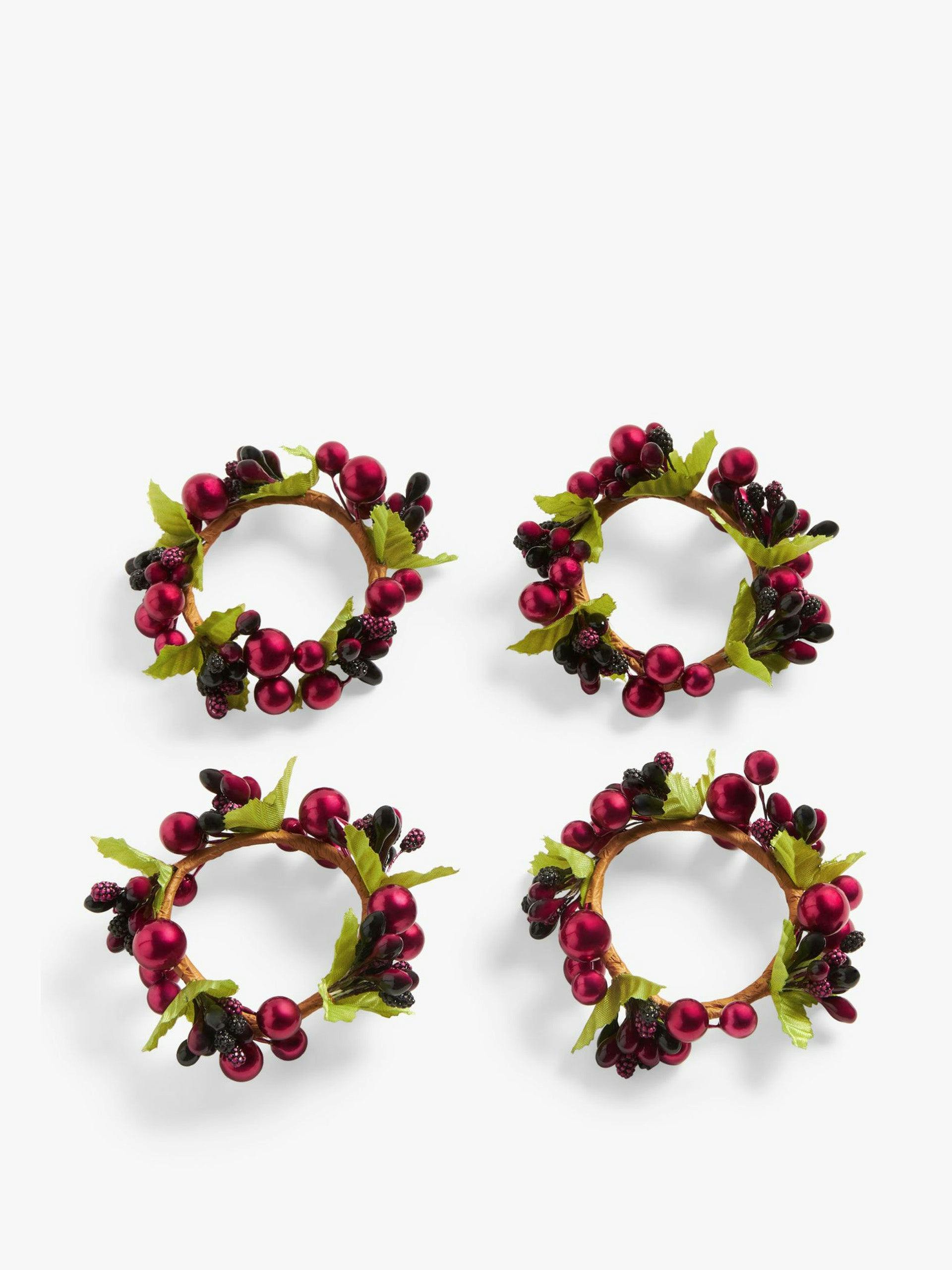 Christmas cranberries napkin rings (set of 4)