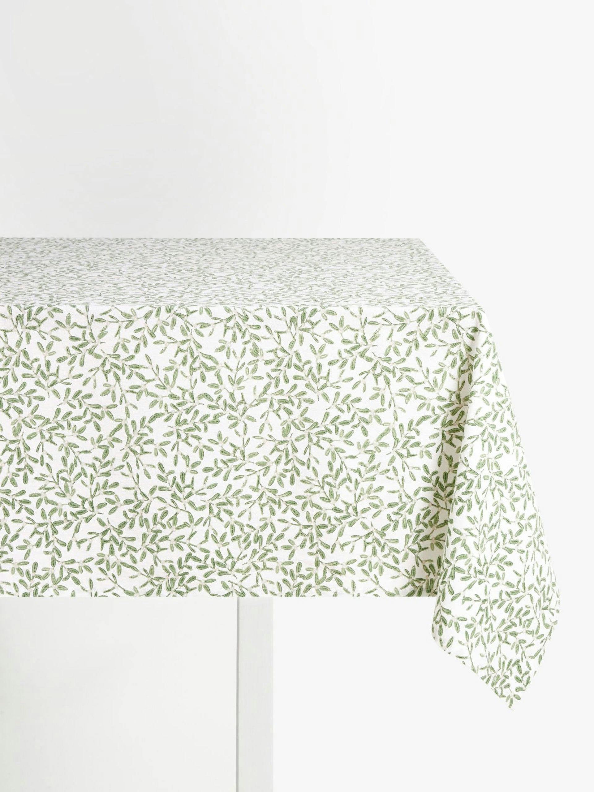 Crinkle mistletoe cotton tablecloth