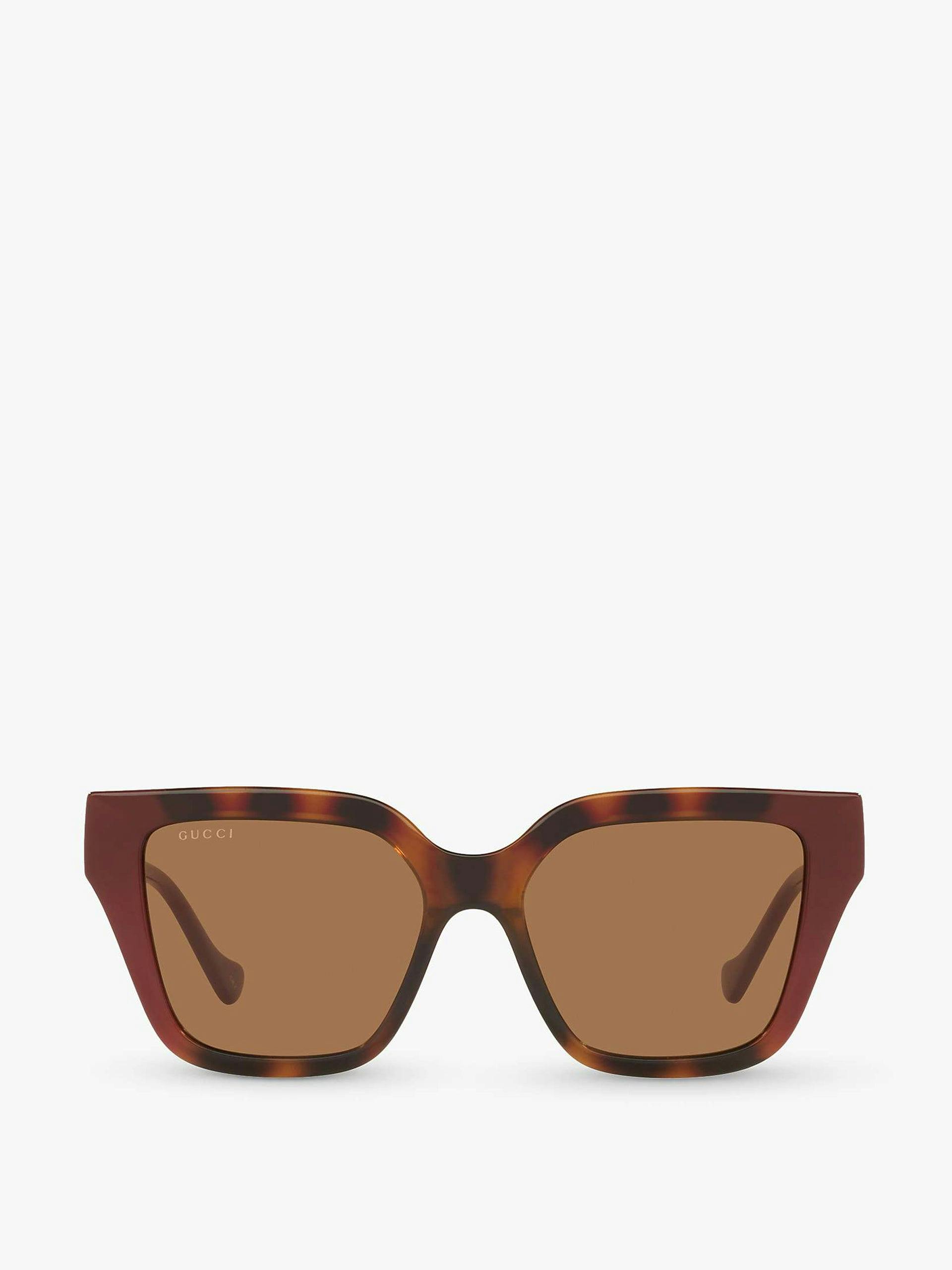 Brown and red sunglasses