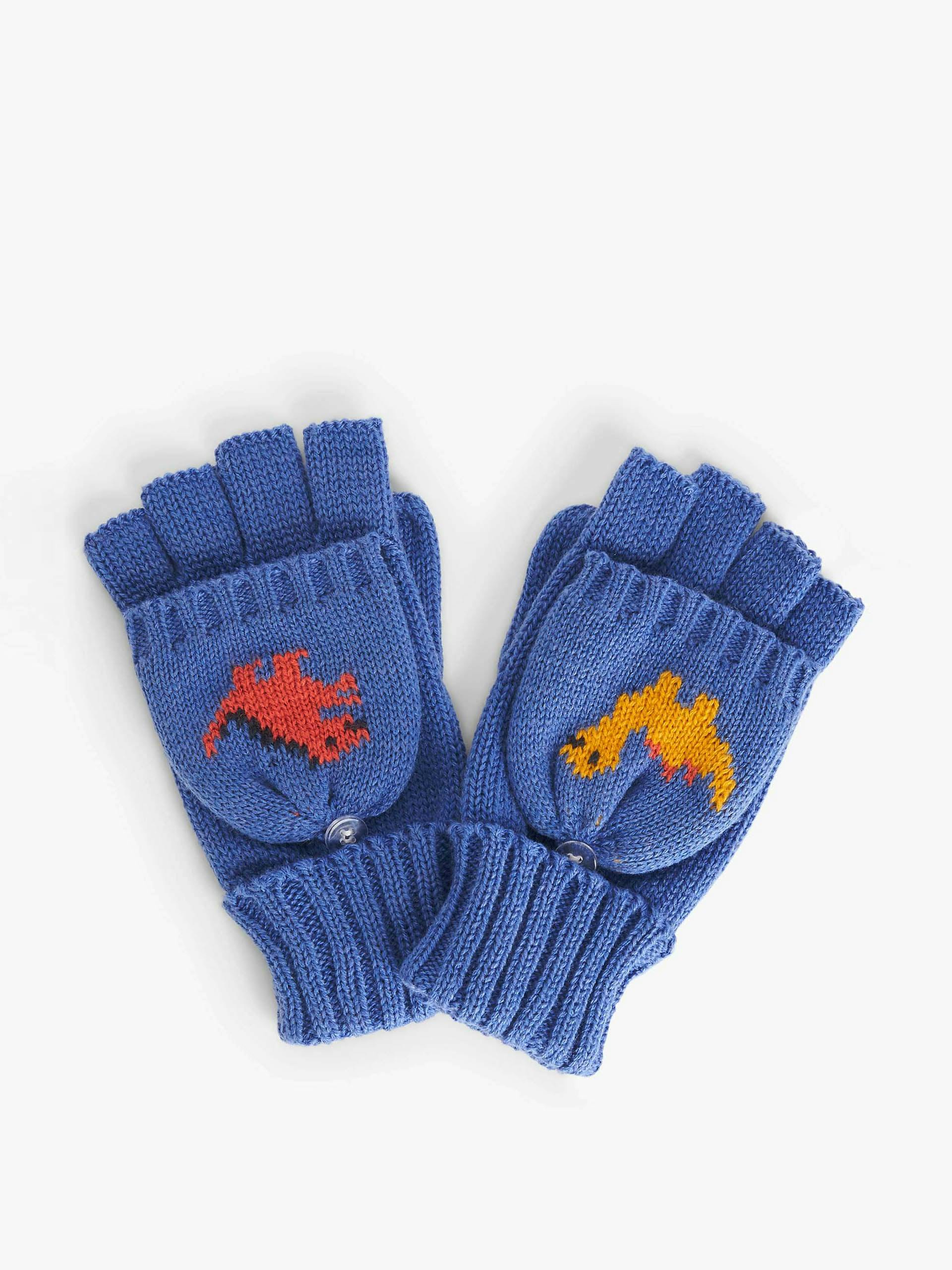 Kids' dinosaur flip top gloves