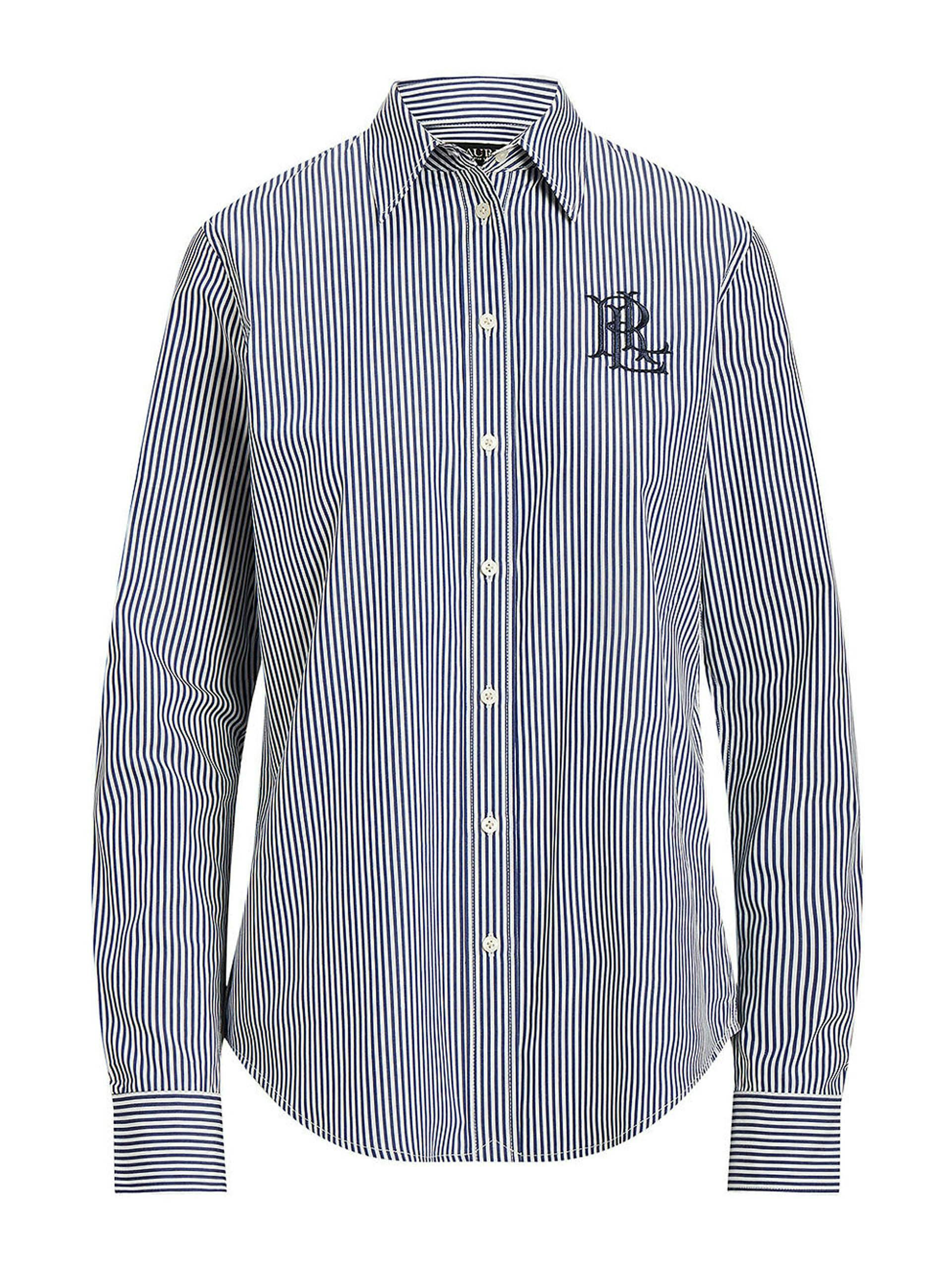White and navy striped shirt