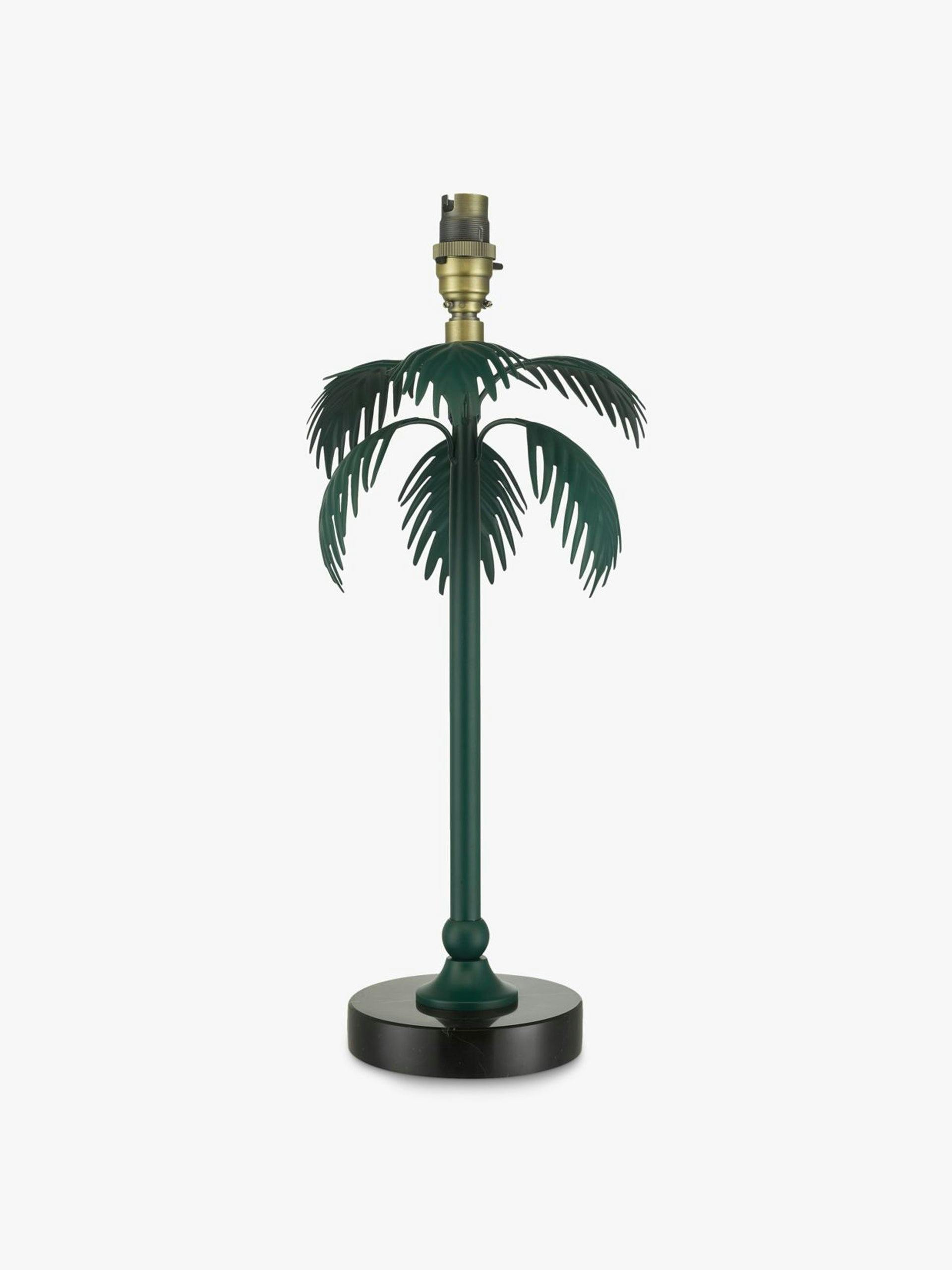 Green palm metal/marble lamp base