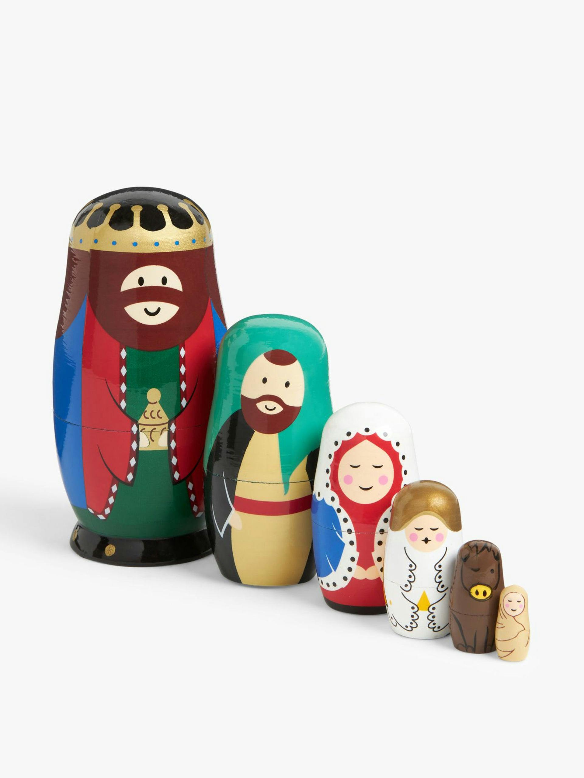 Rainbow time capsule nativity nesting dolls (set of 5)