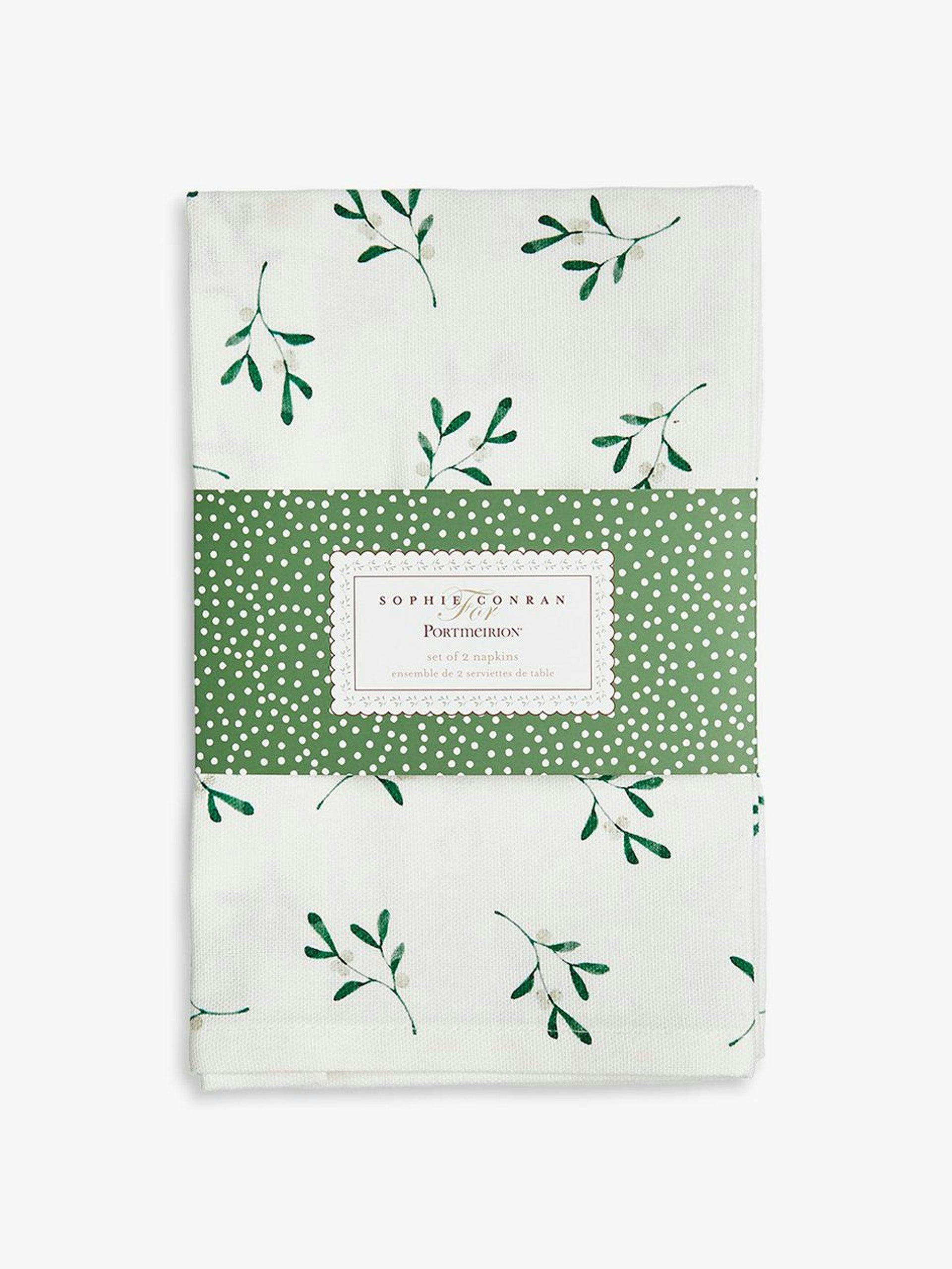 Portmeirion mistletoe cotton napkins (set of 2)