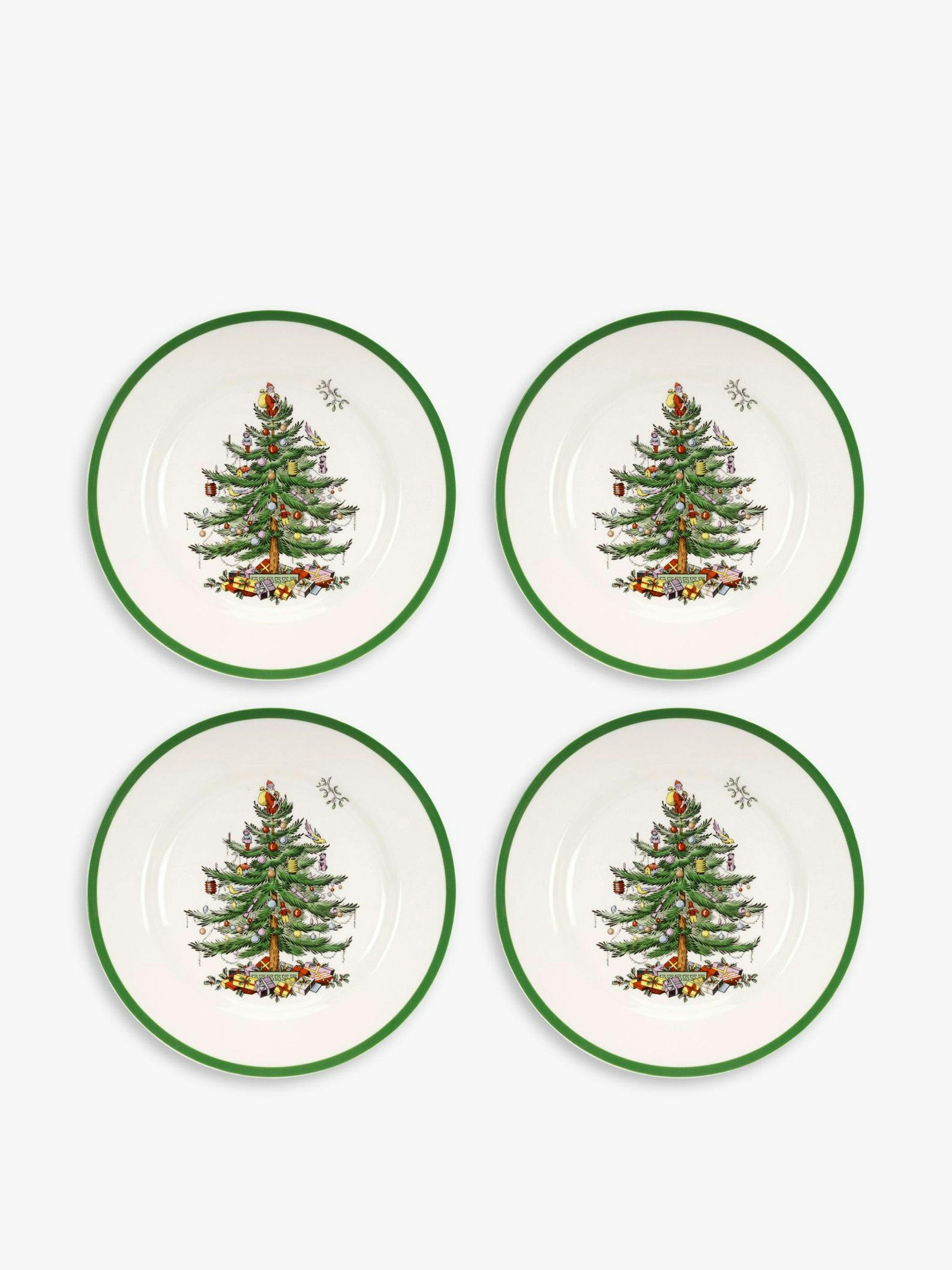 Christmas Tree stoneware dinner plates (set of 4)