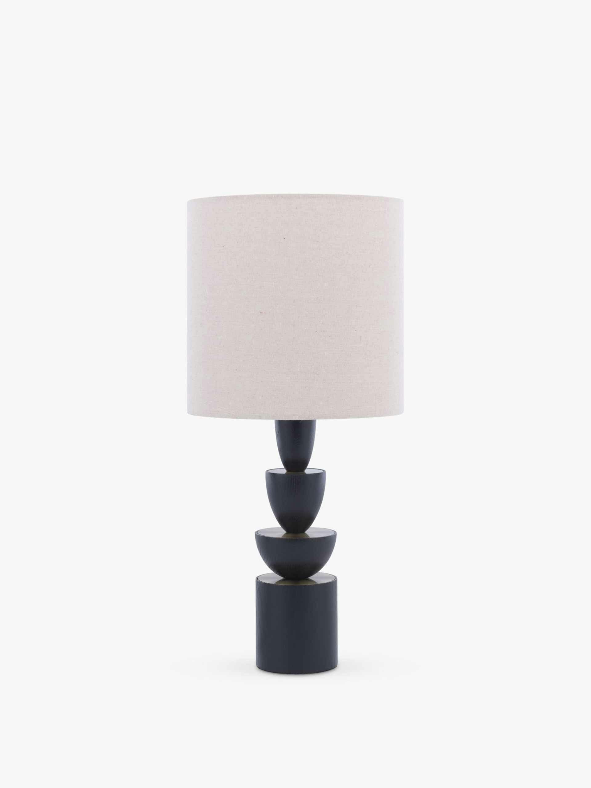 Stacked wooden table lamp