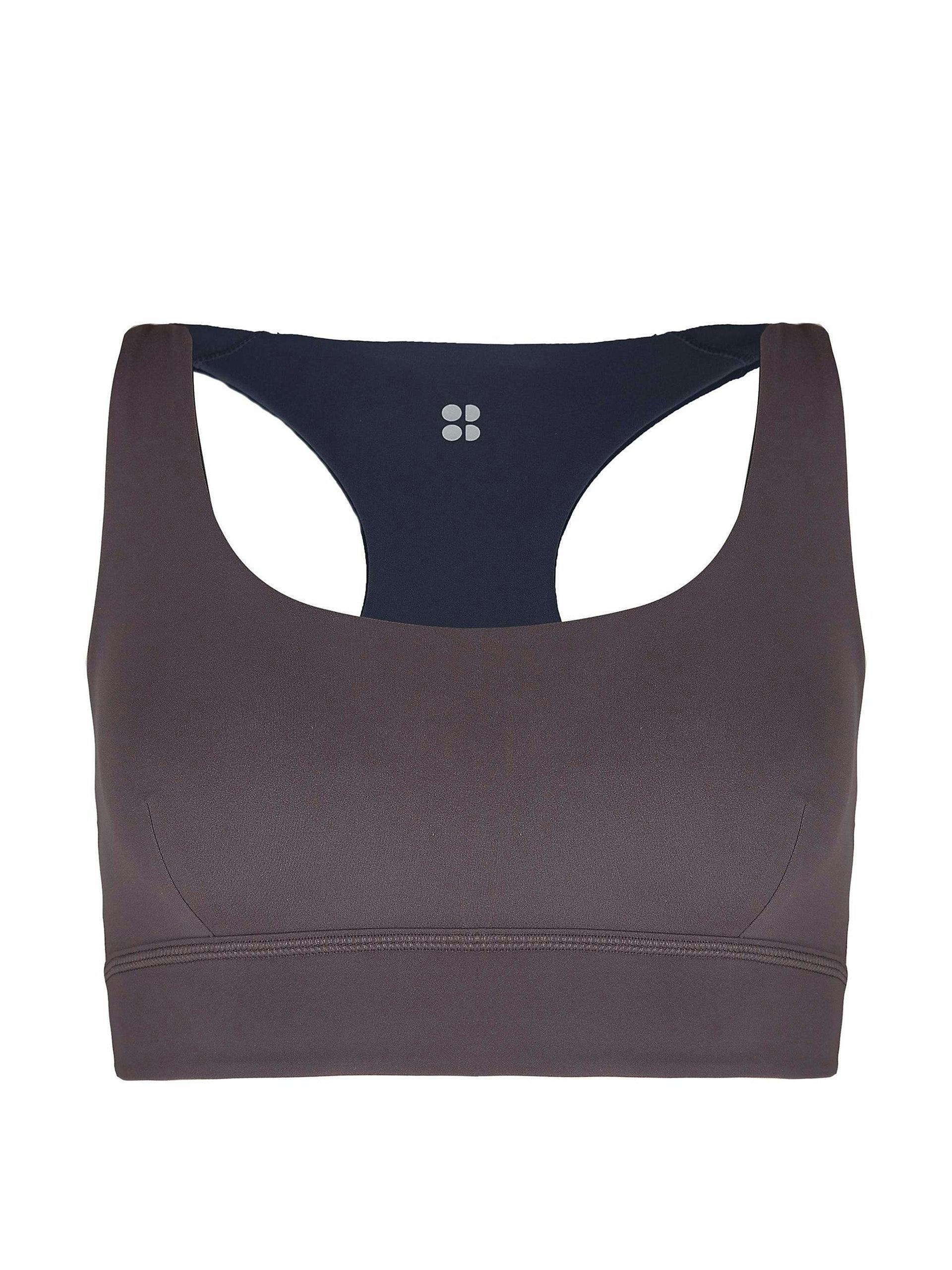 Super soft reversible grey yoga bra