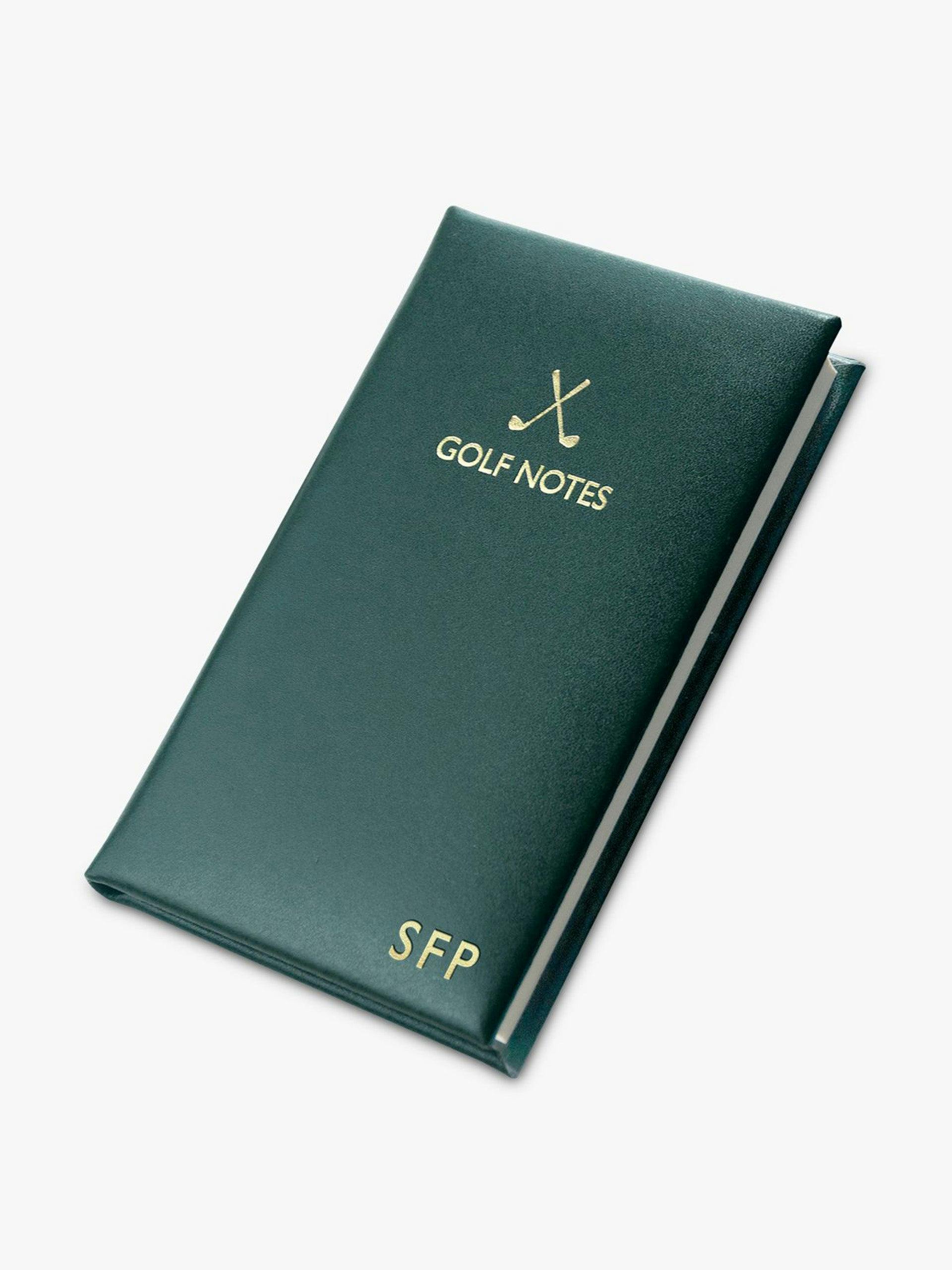 Personalised luxury leather golf notebook