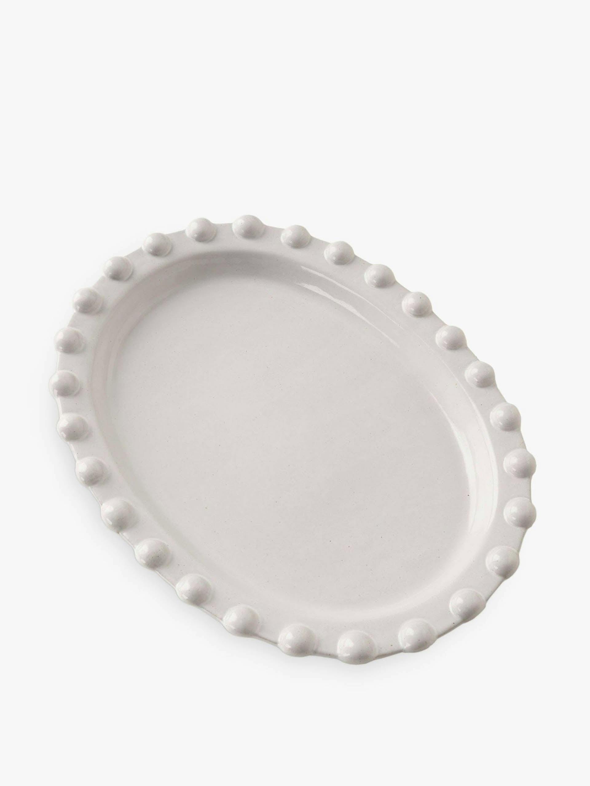 Pale grey oval serving platter