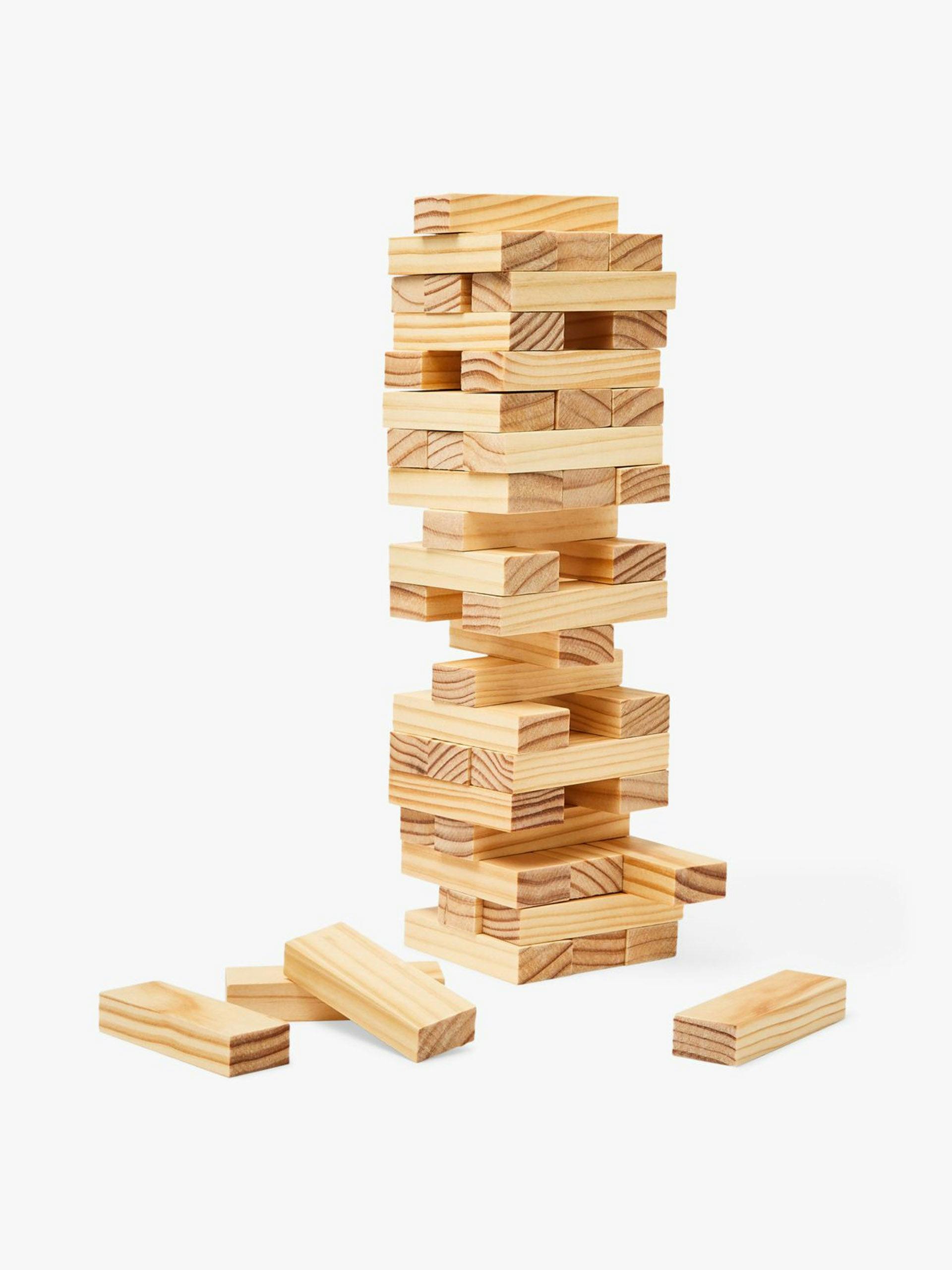 Wooden topple blocks game