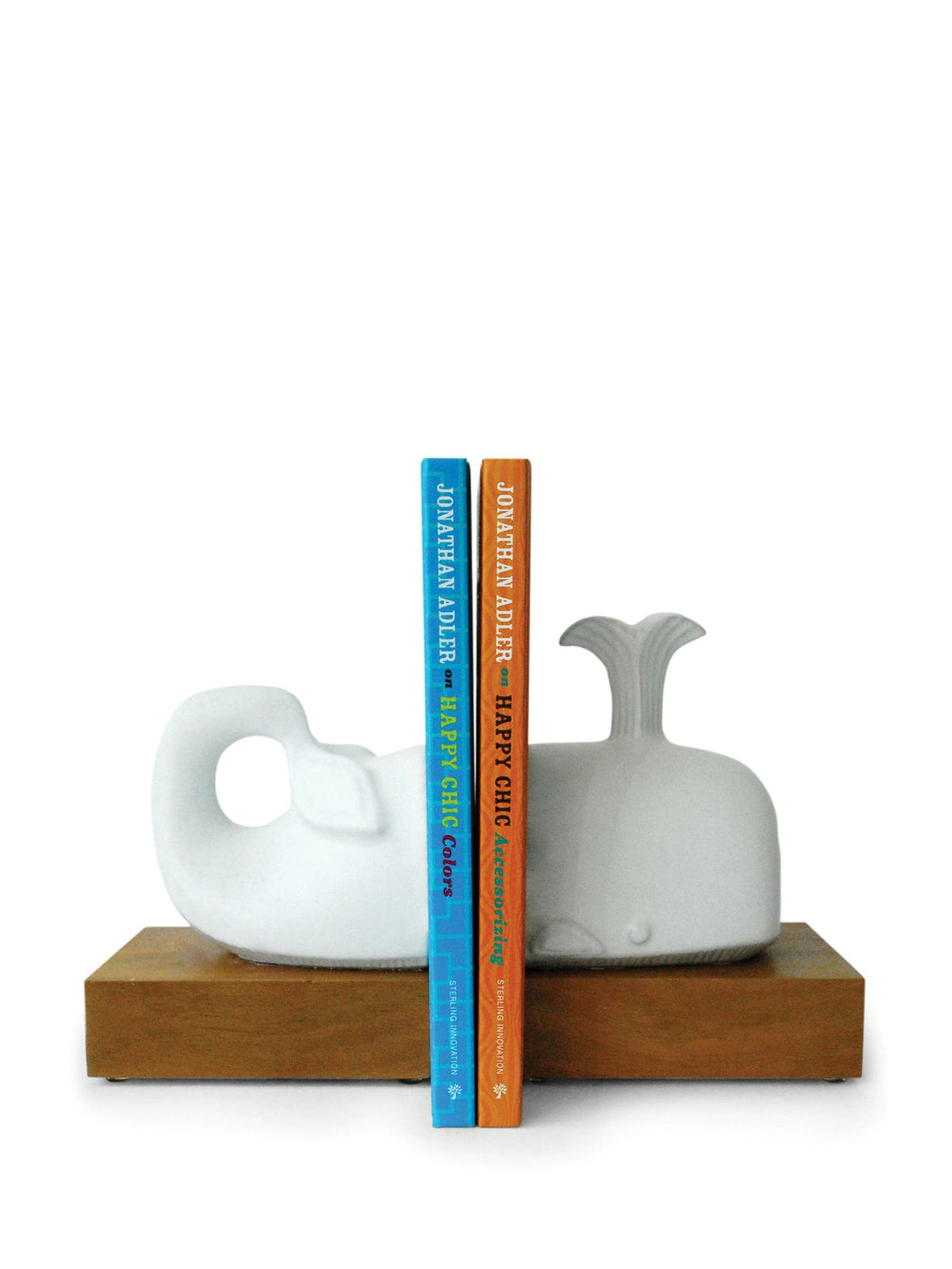 Menagerie whale bookends