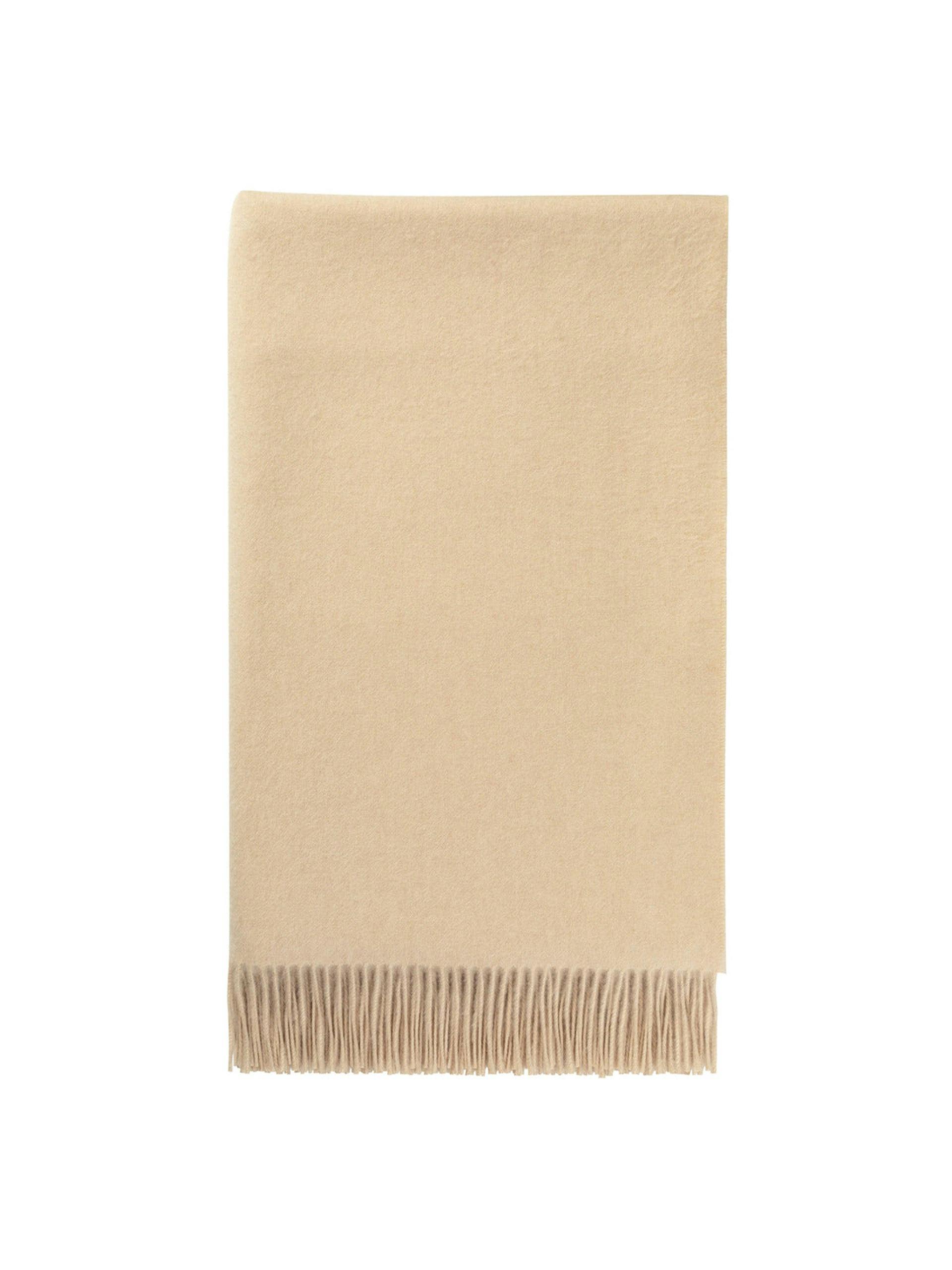 Plain cashmere bed throw
