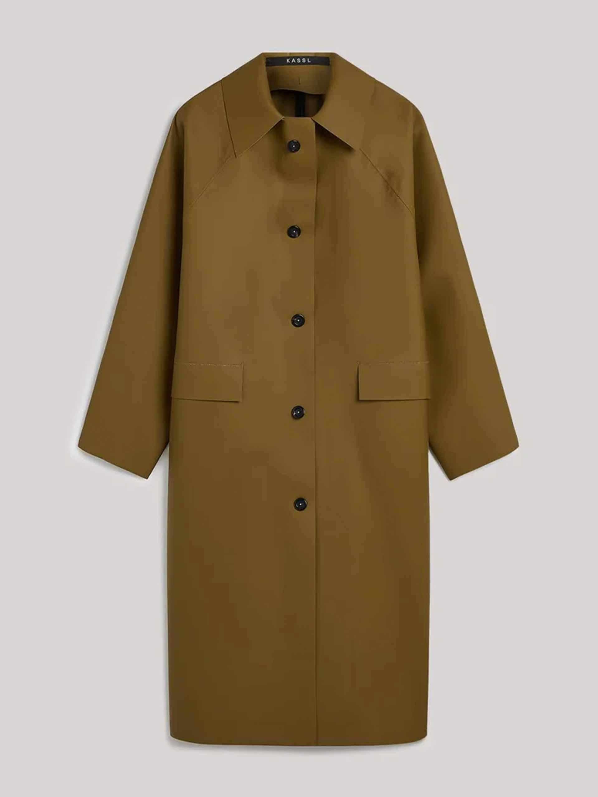 The Original long rubber coat in breen