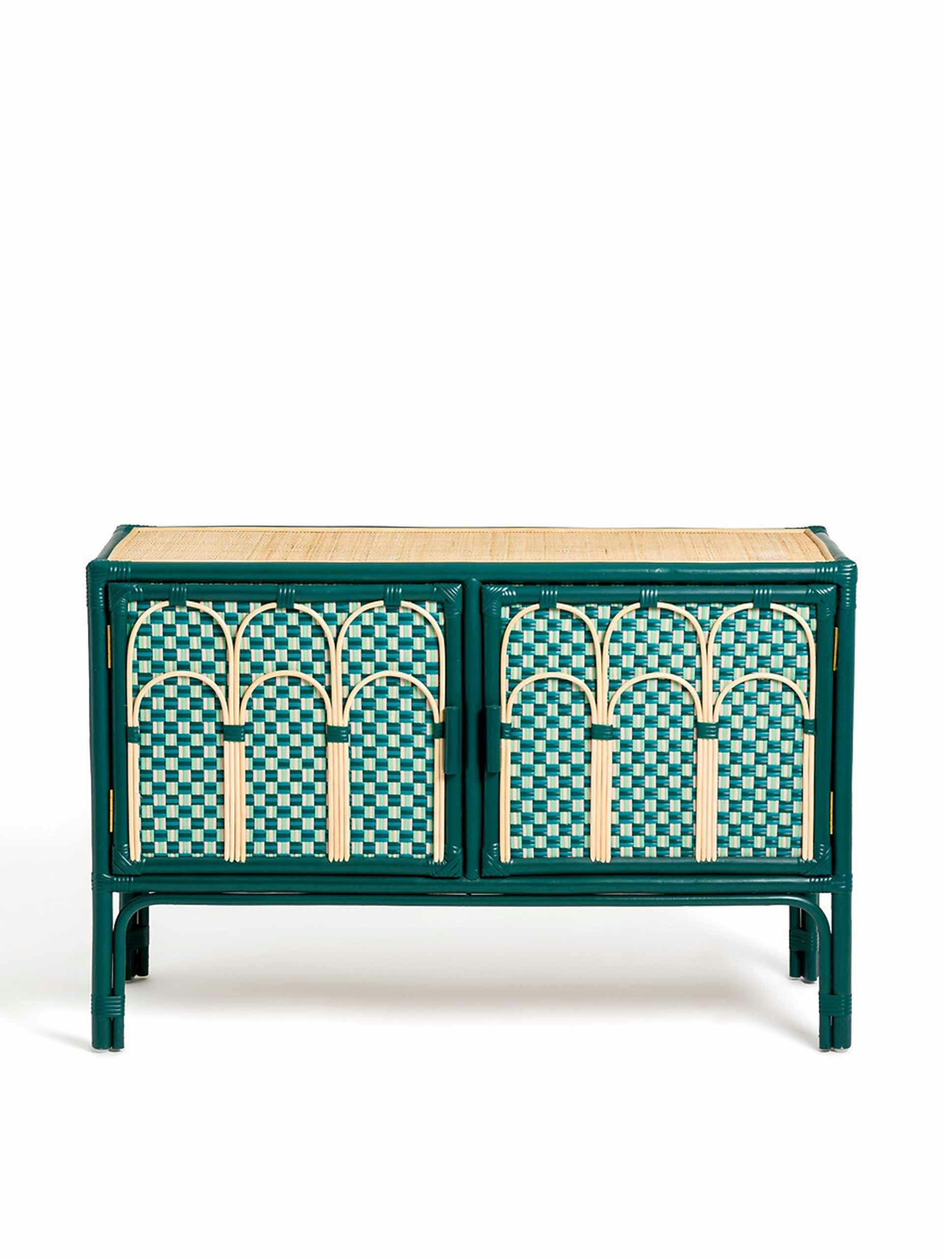 Rattan and braided cane sideboard