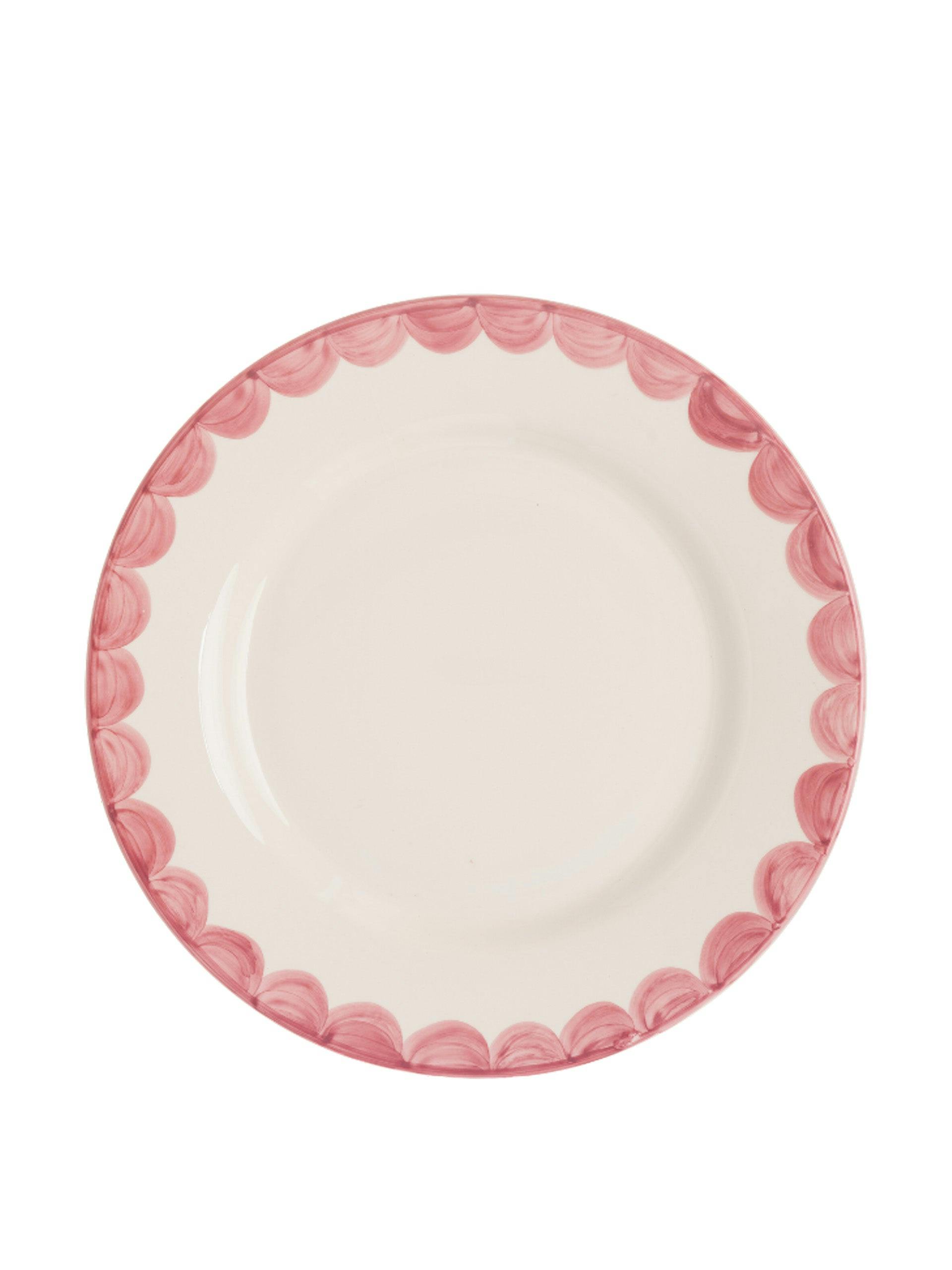 Pink scallop side plate