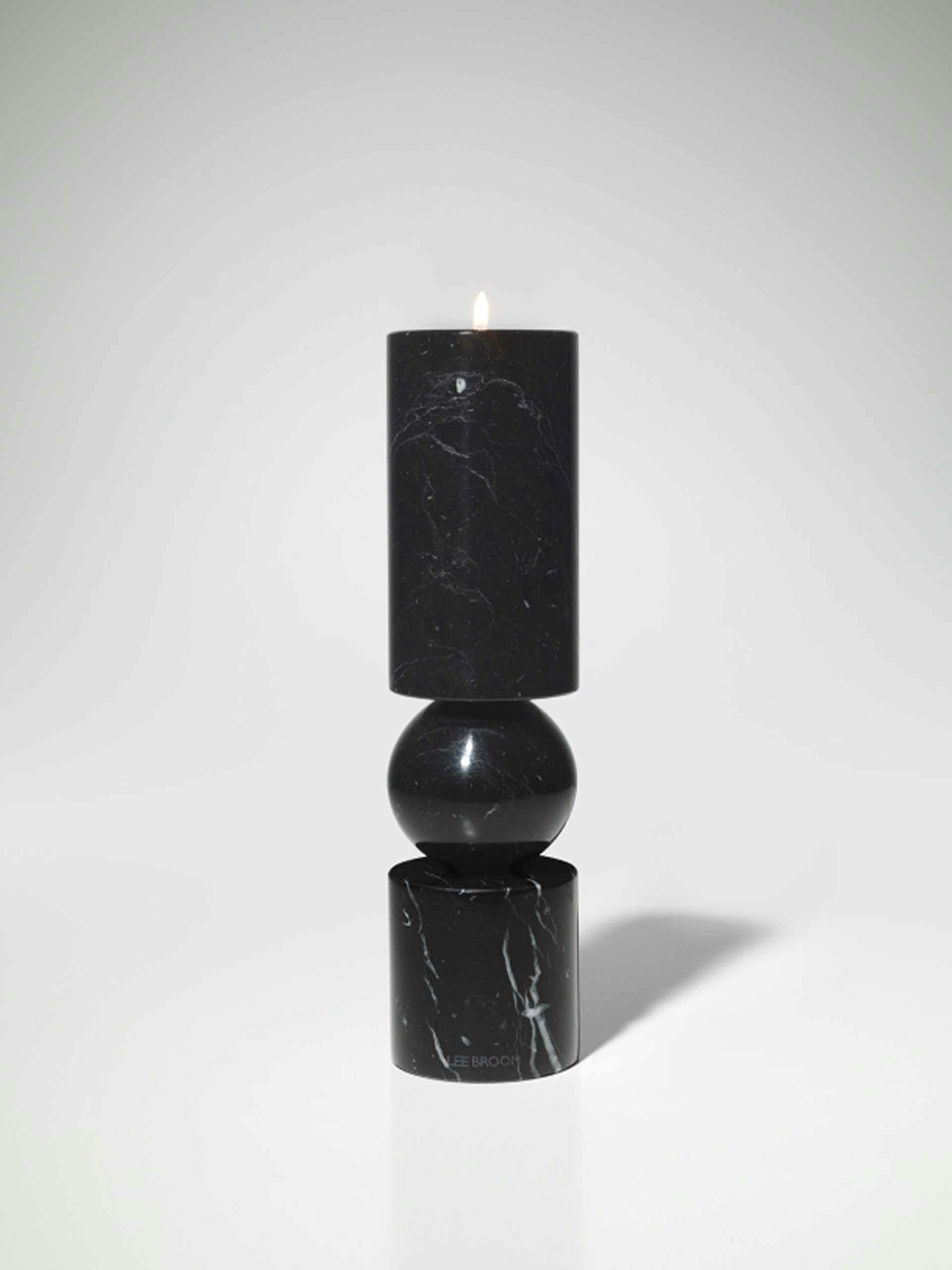 Candlestick in black marble