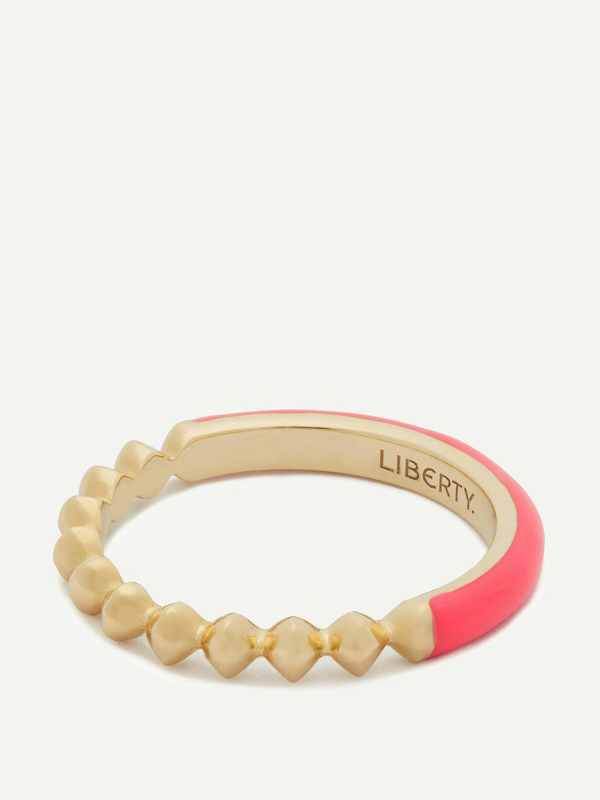 Gold Eclipse Fluo pink band ring