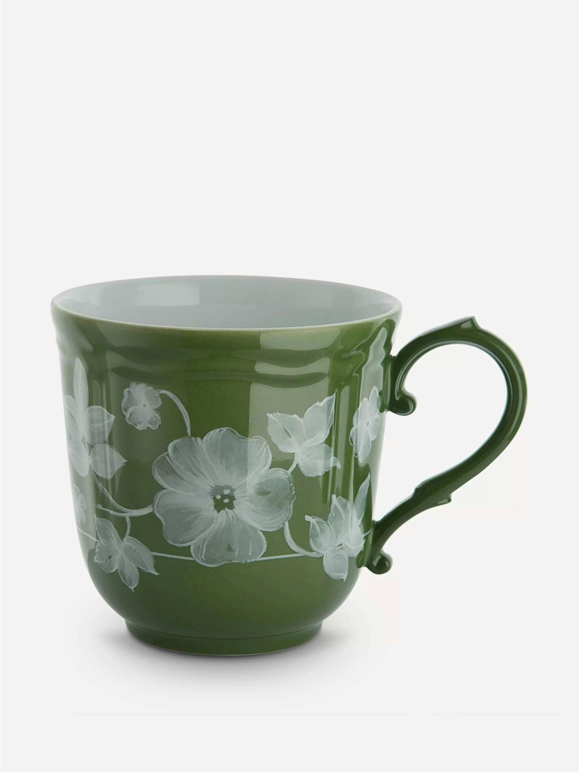 Ginori floral mug green