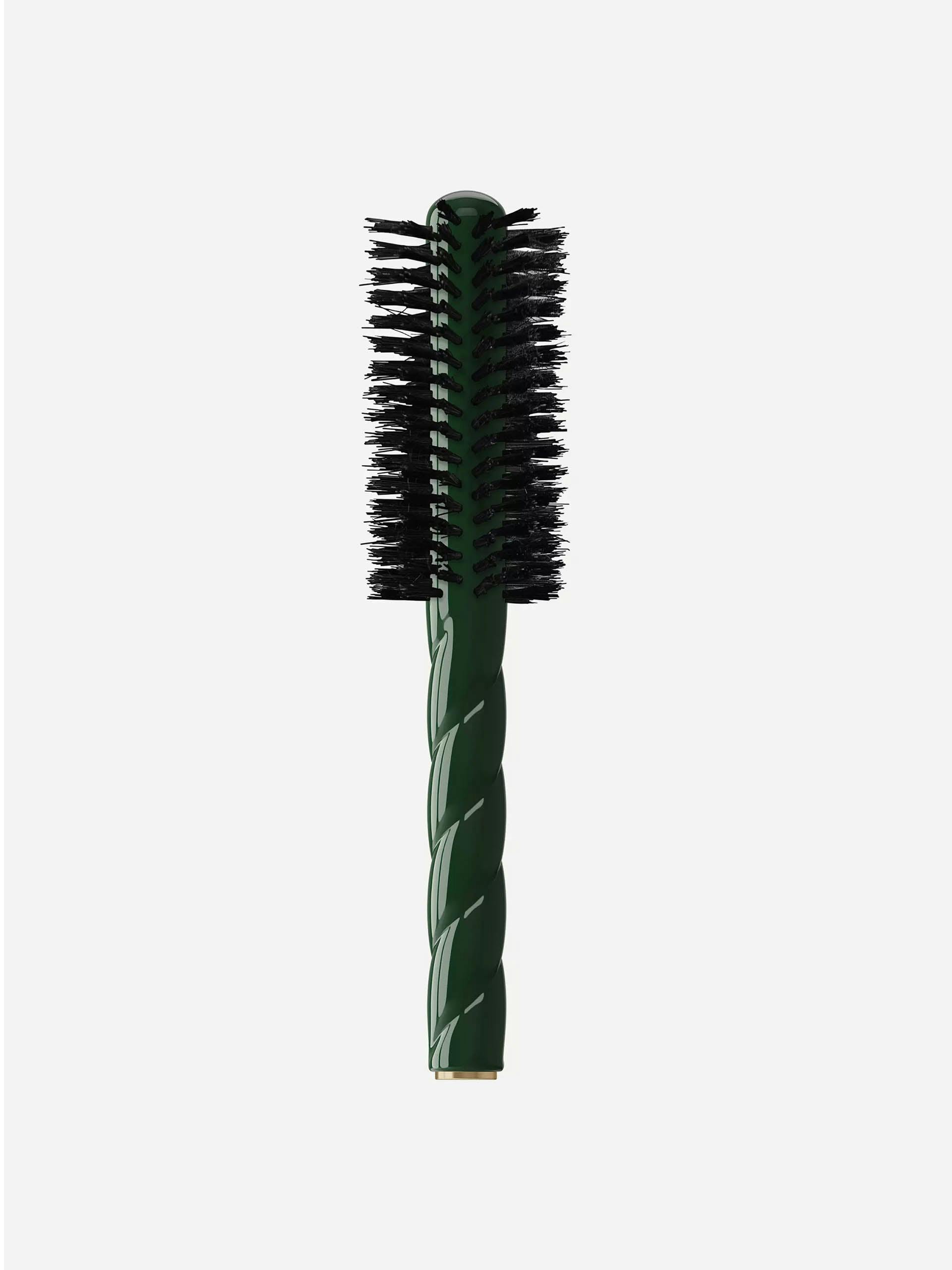 Round emerald green hair brush