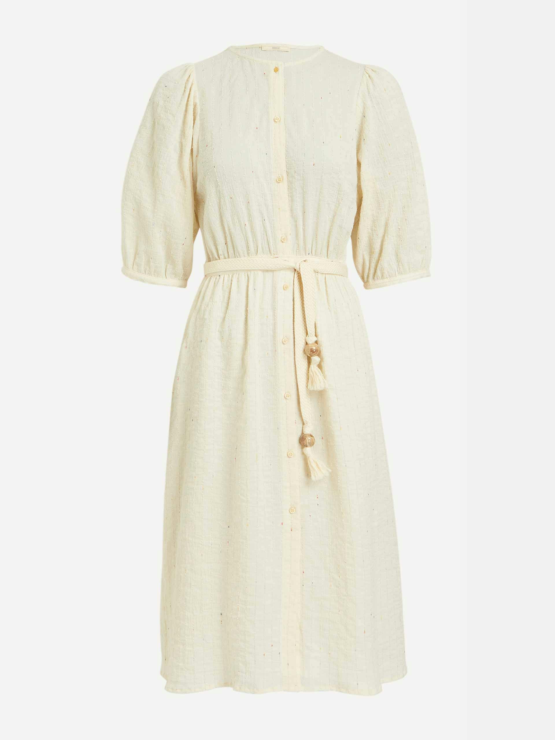 Cream cotton doby dress
