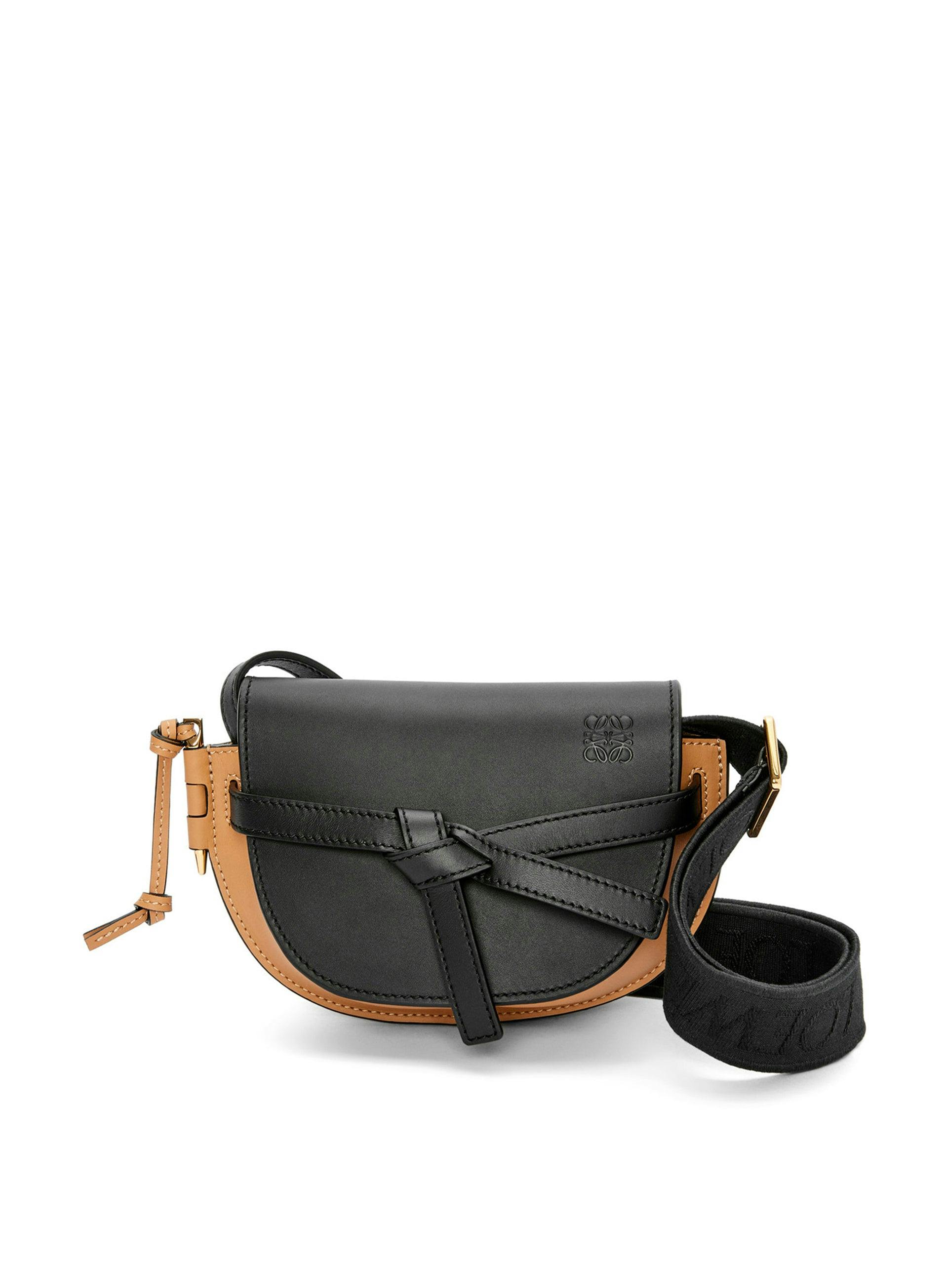 Mini Gate Dual bag in leather and jacquard