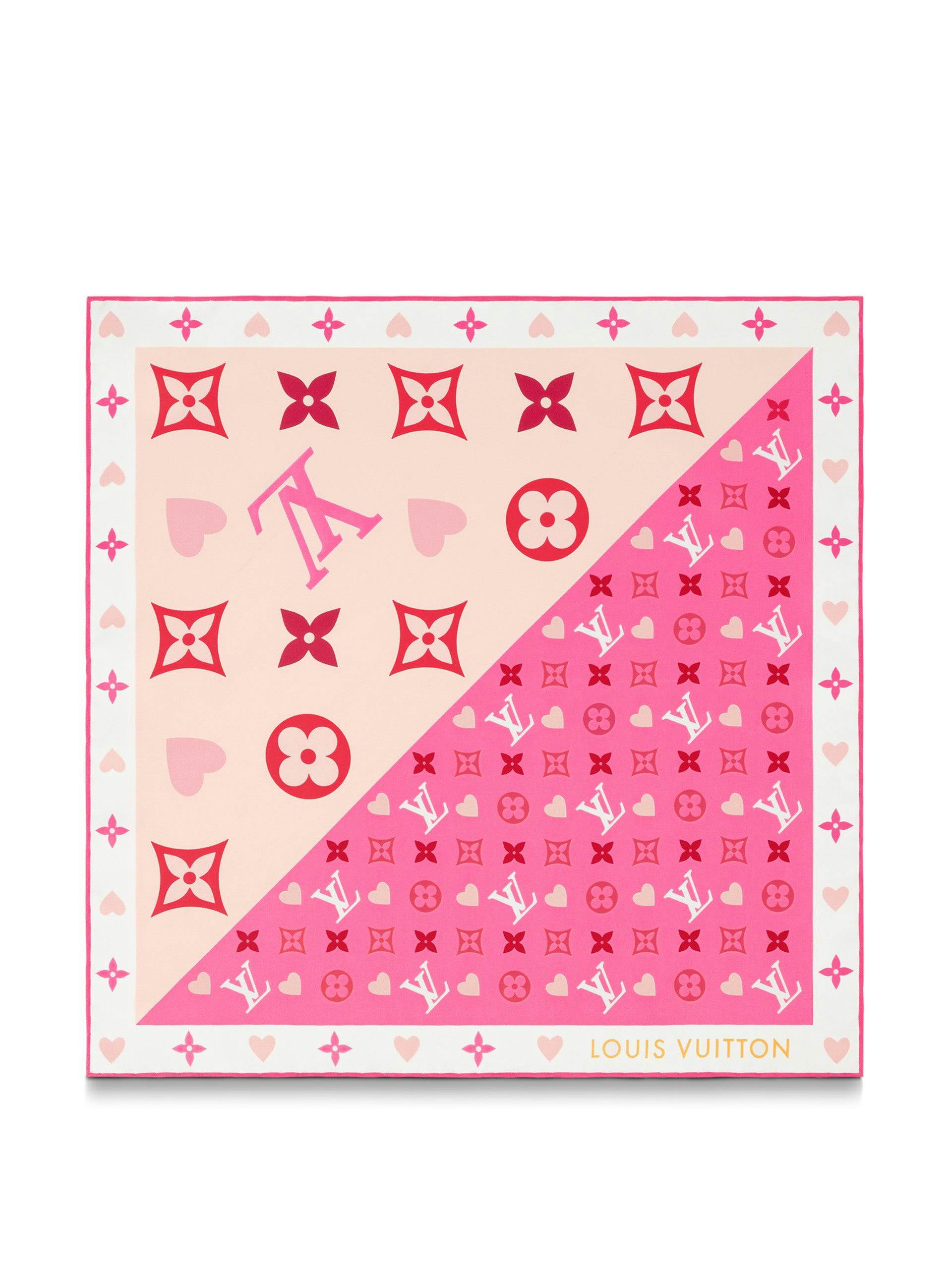 Pink printed silk scarf