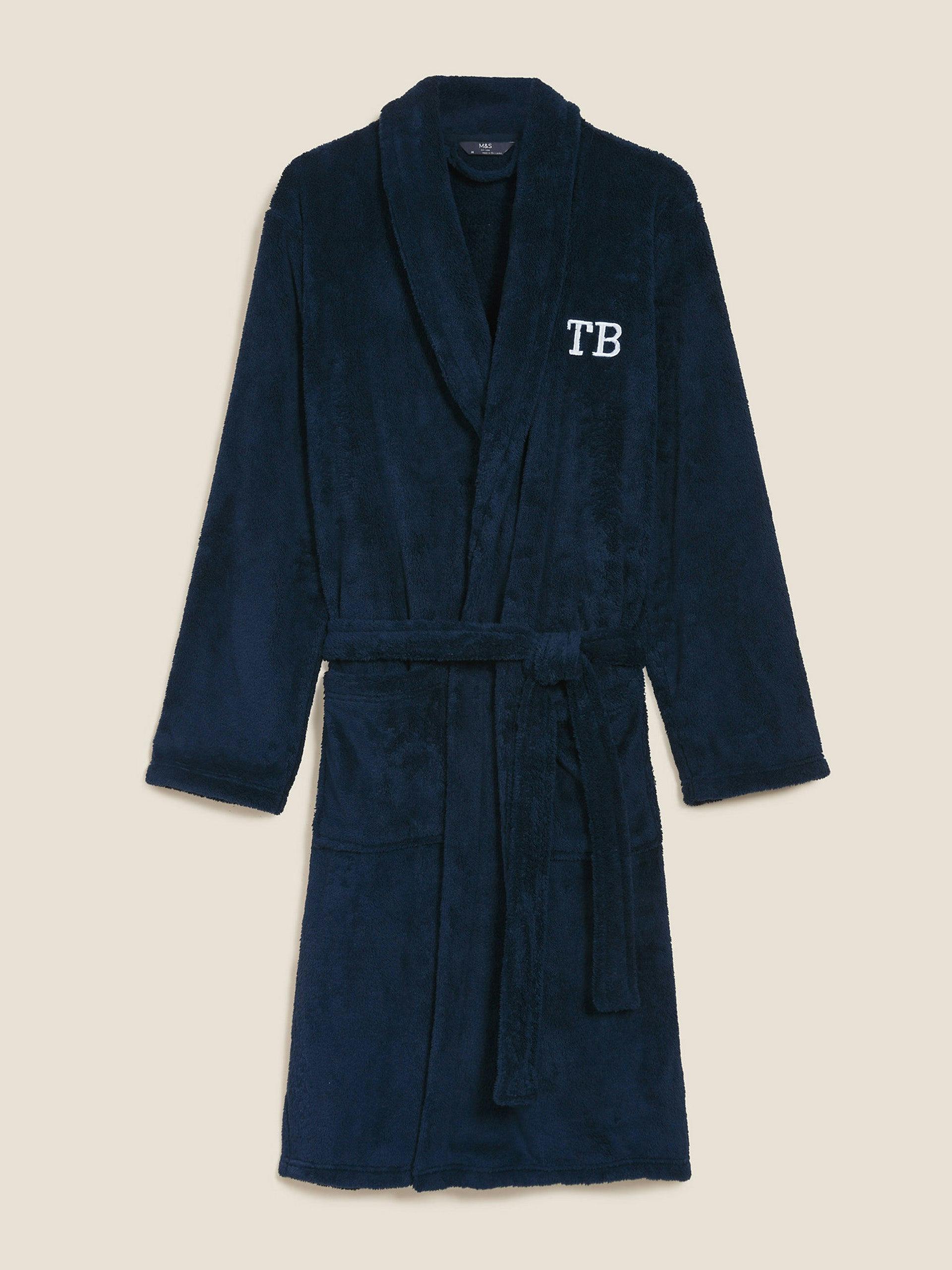 Personalised men's supersoft dressing gown