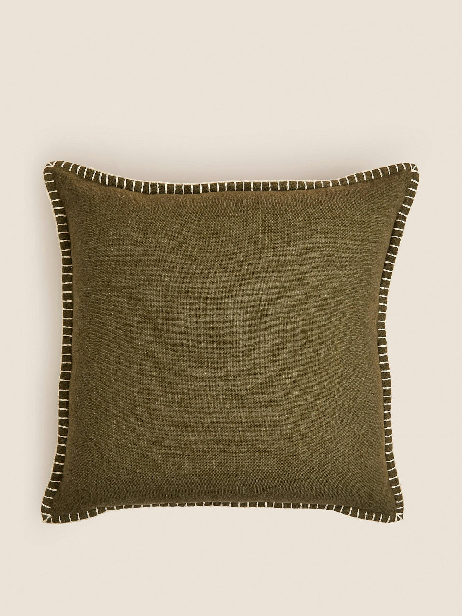 Pure cotton blanket stitched cushion