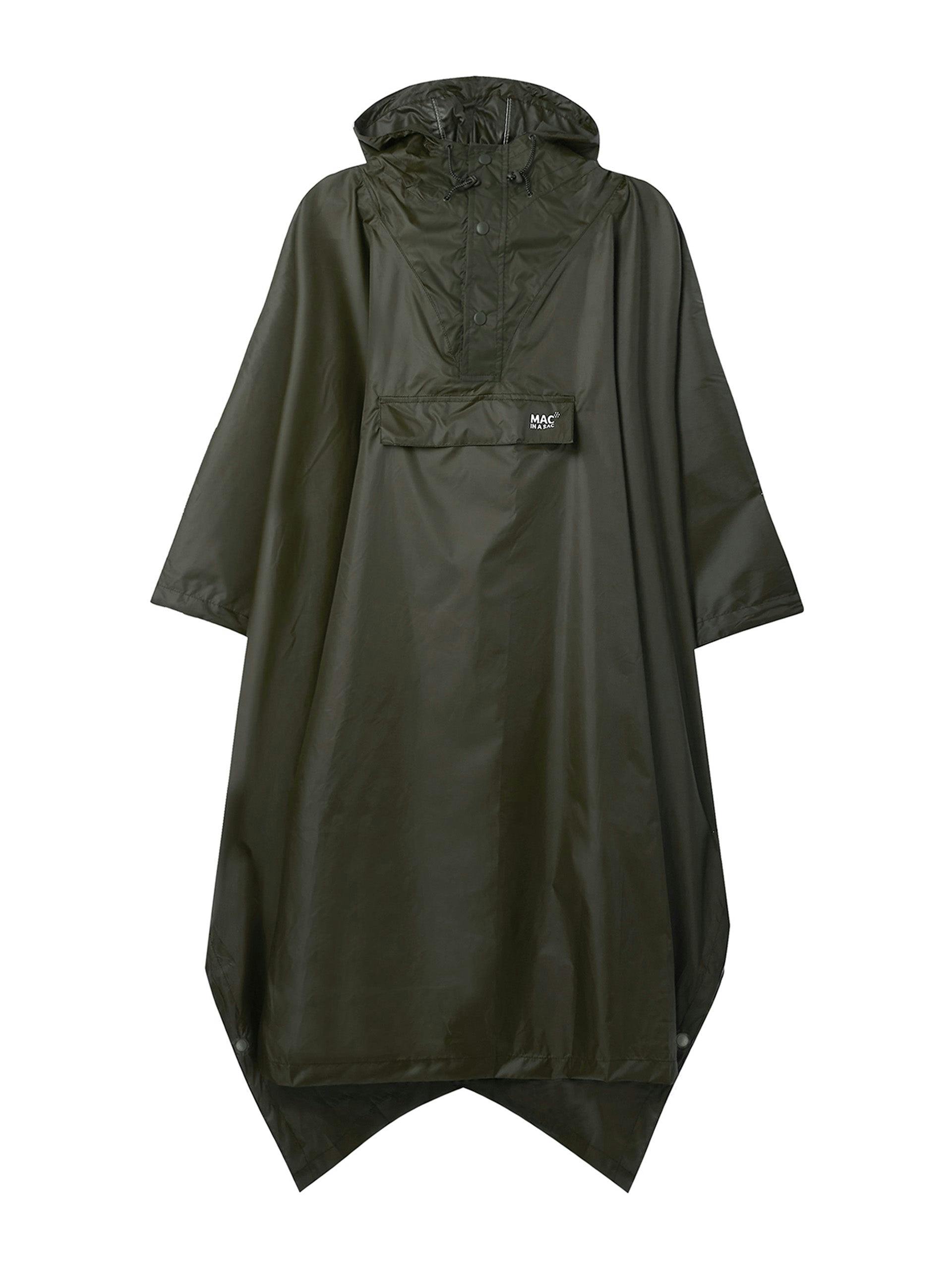 Khaki packable waterproof cape