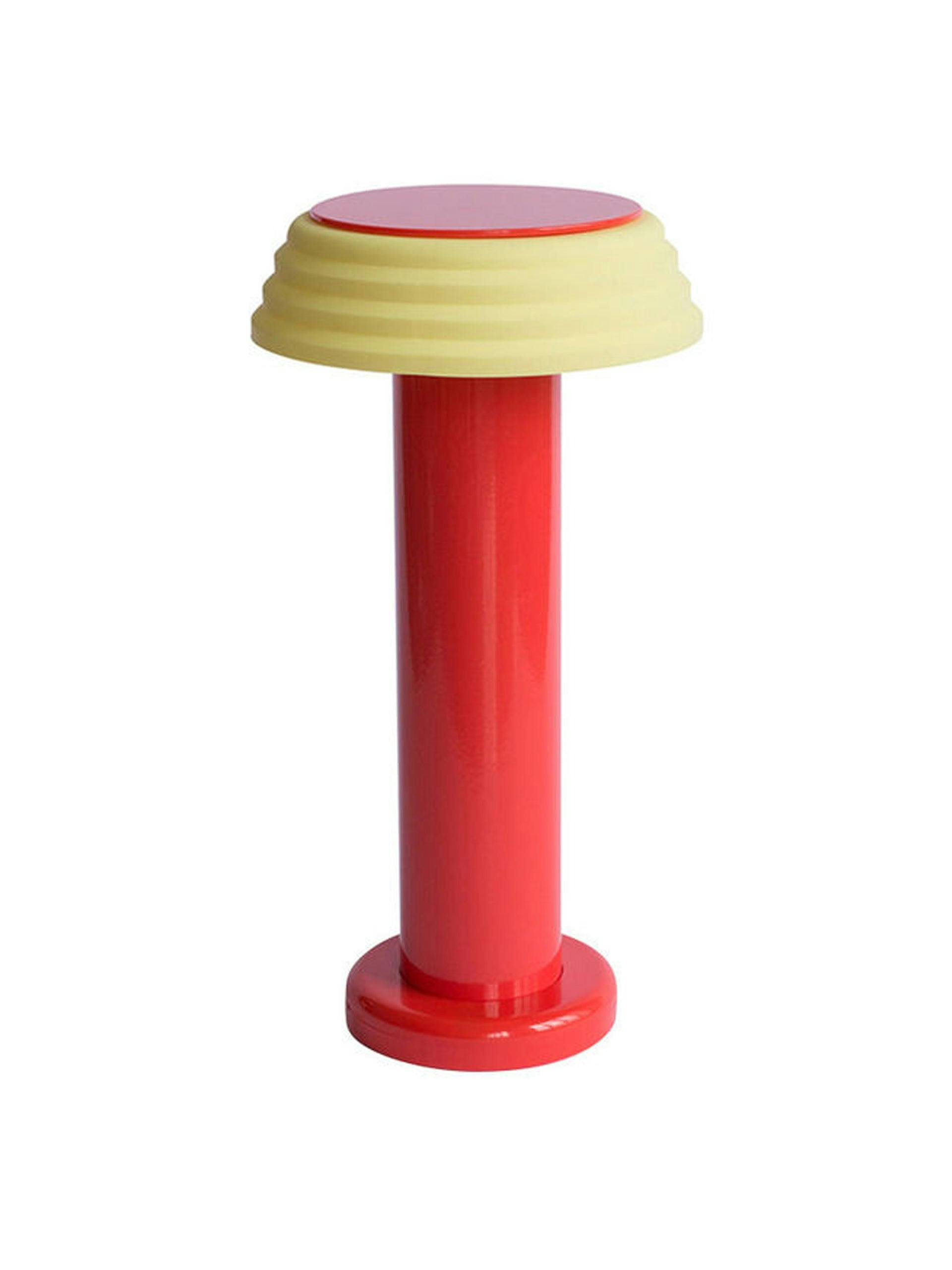 Red wireless rechargeable lamp