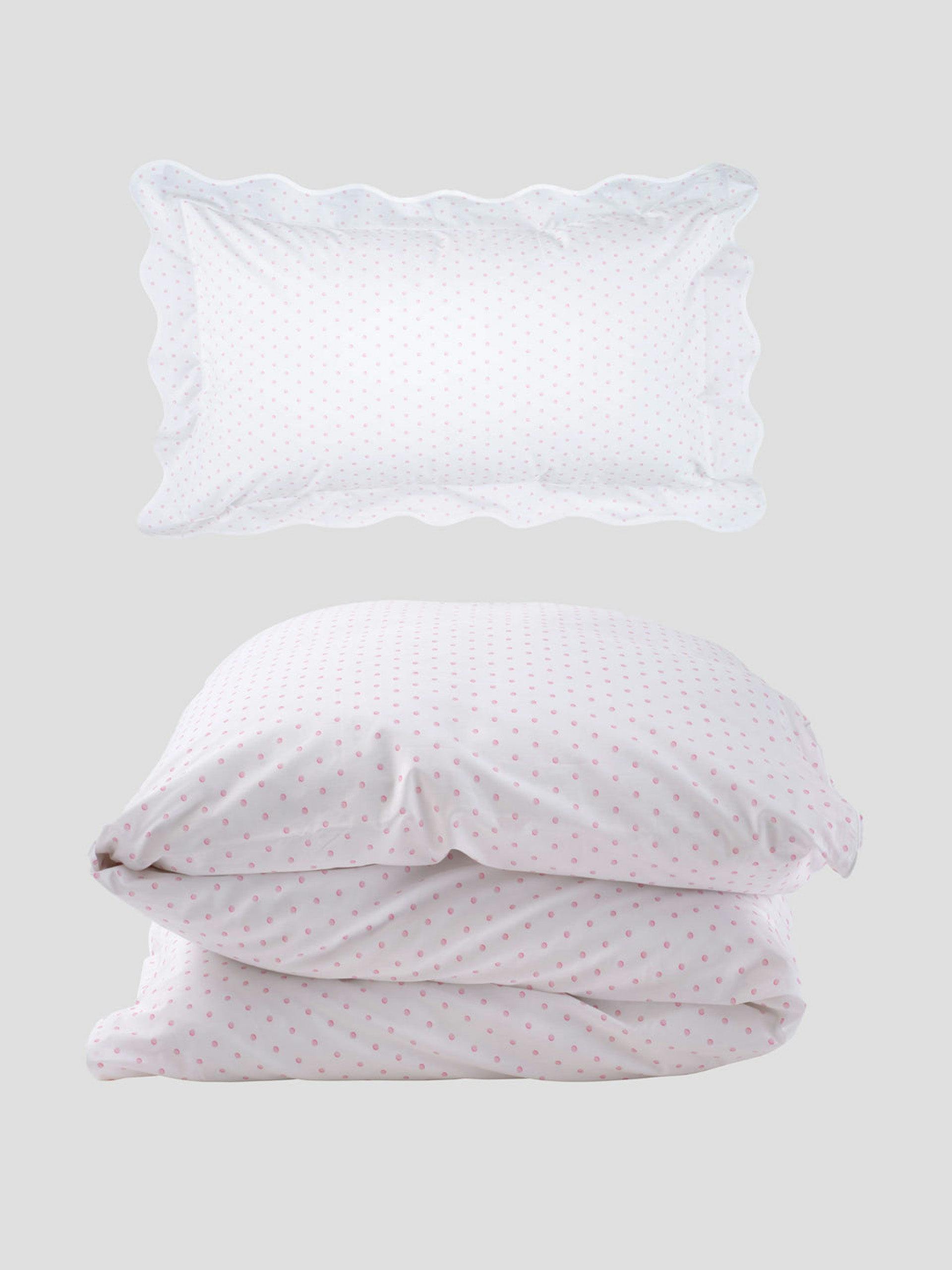 Pink Spot duvet cover and pillowcase