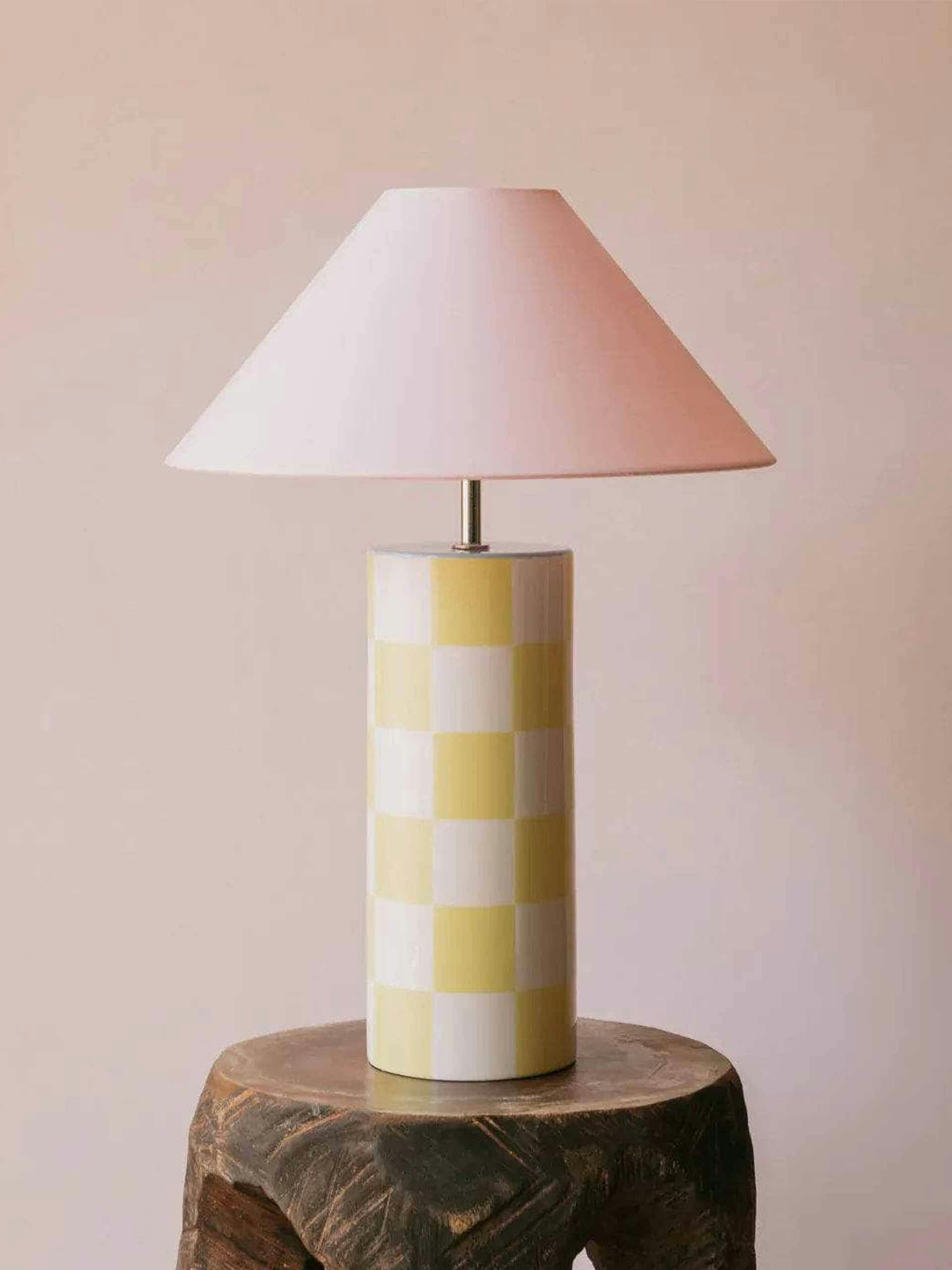 Ombrellina limited-edition yellow checked lamp
