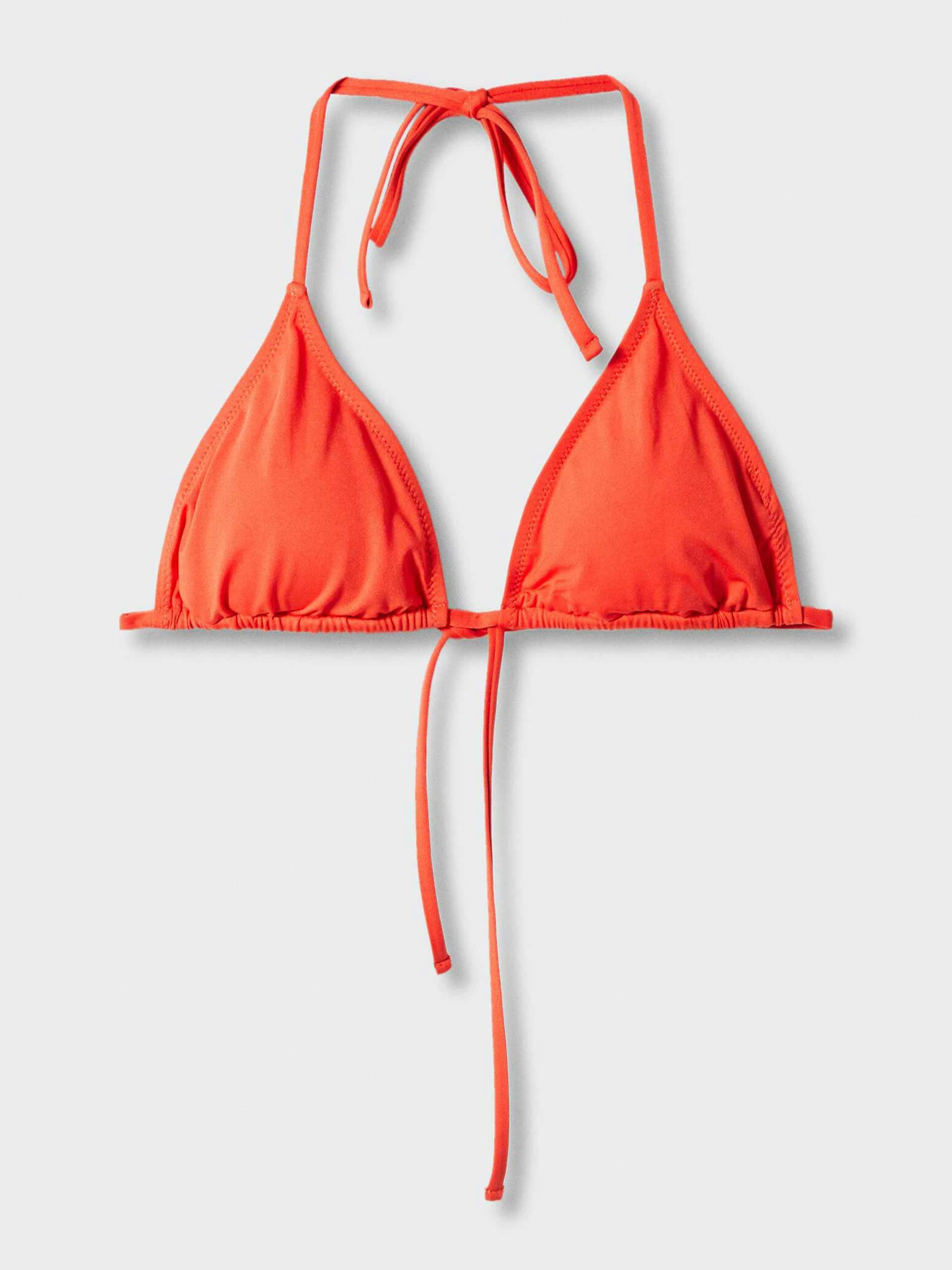 Orange triangle bikini top