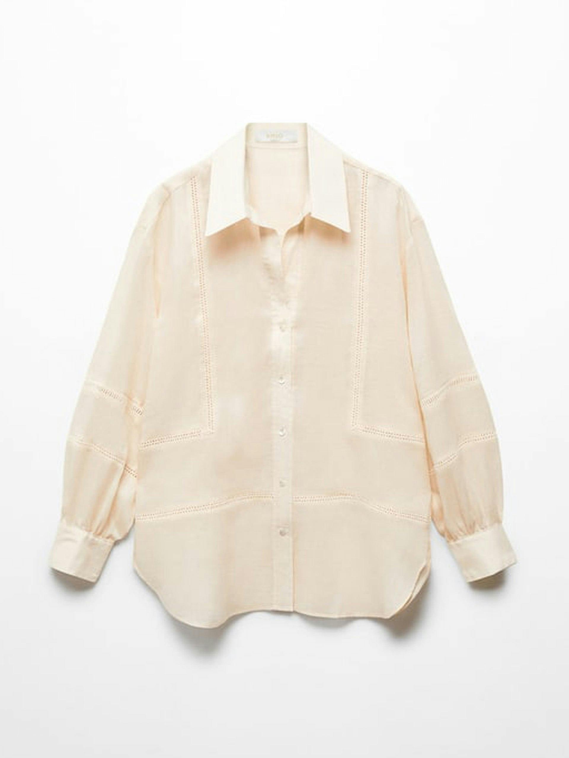 Ramie shirt with embroidered details