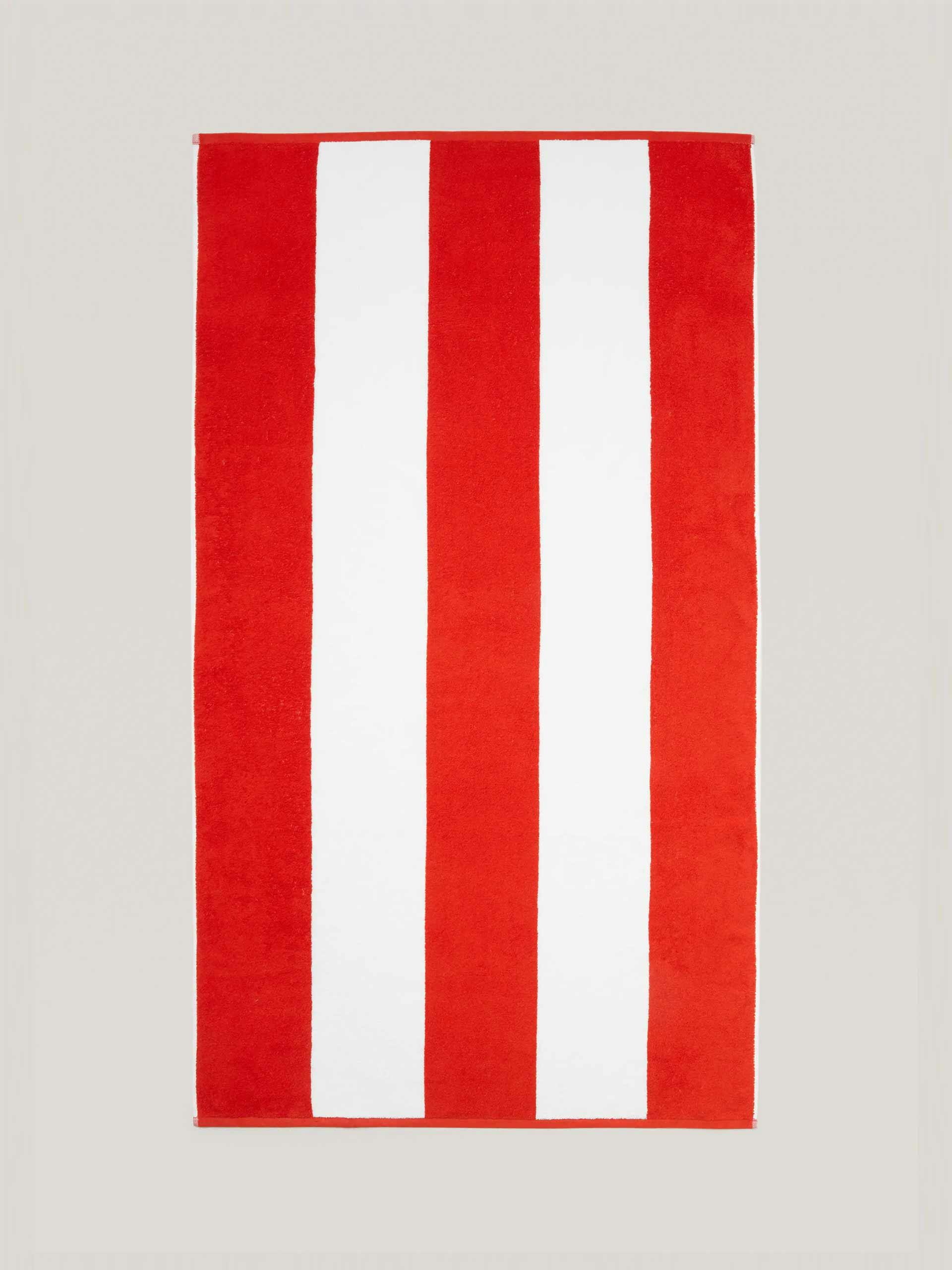 Red stripe beach towel