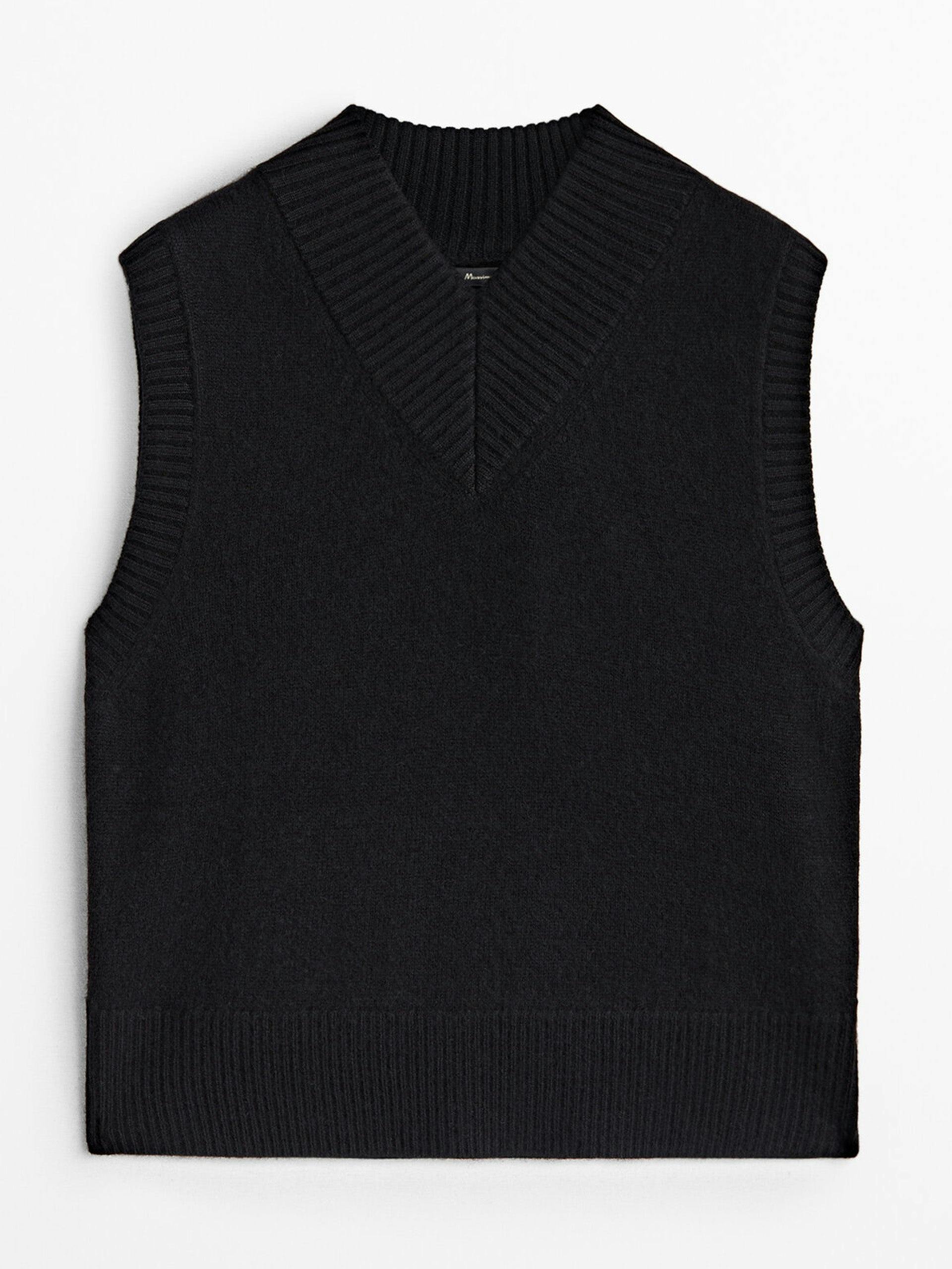 Cashmere short black vest