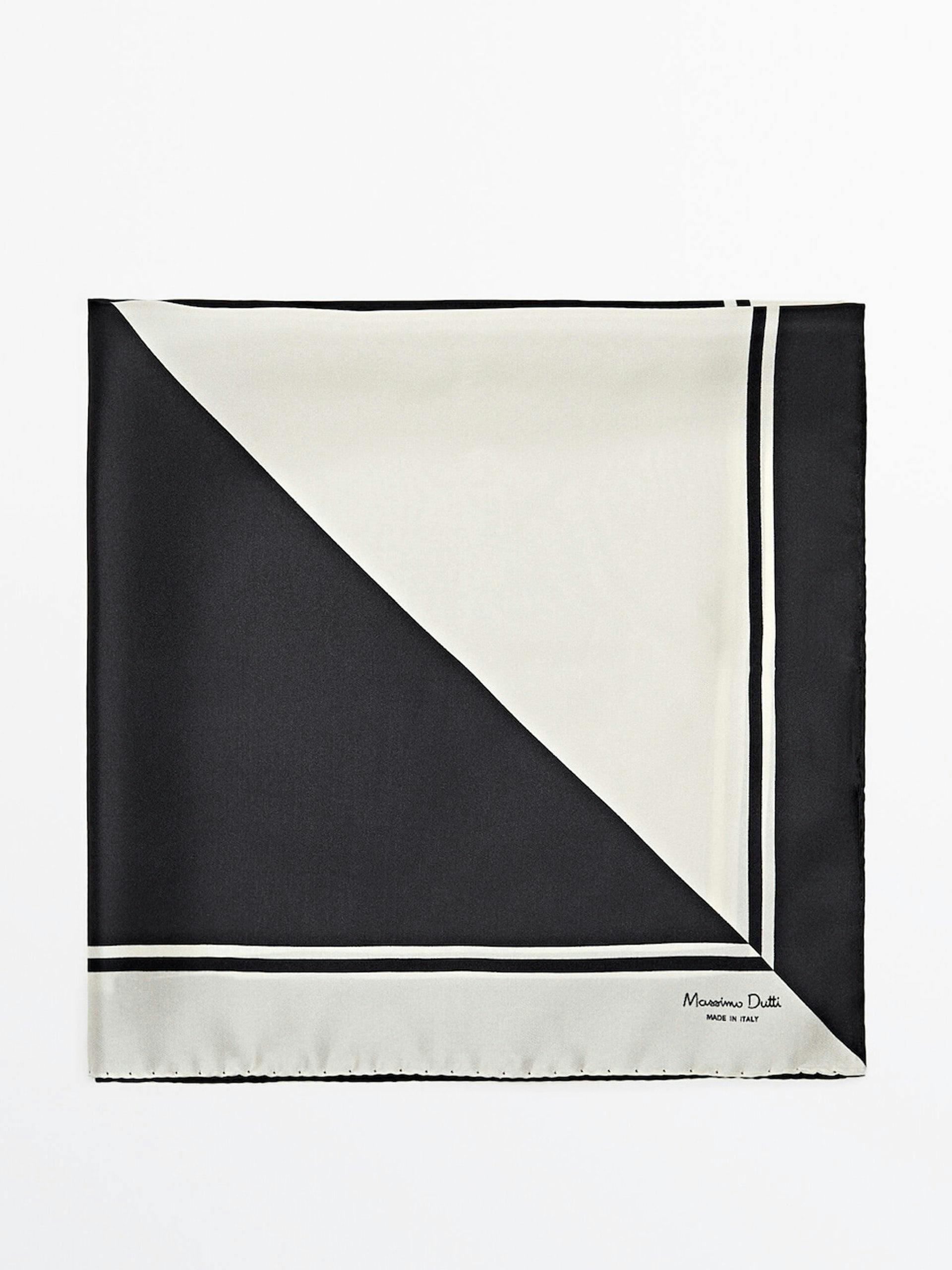 Contrast silk scarf