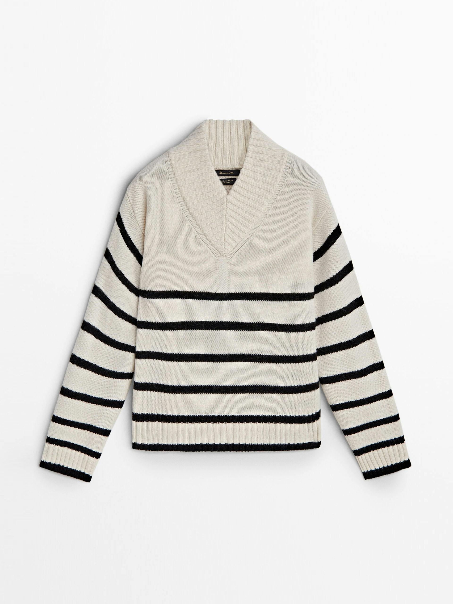 High v-neck wool blend sweater
