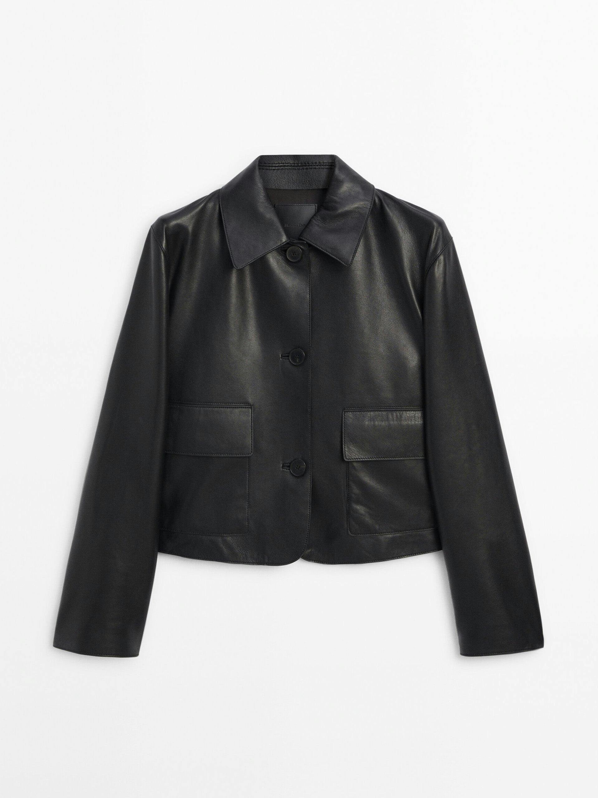 Nappa leather jacket with pockets