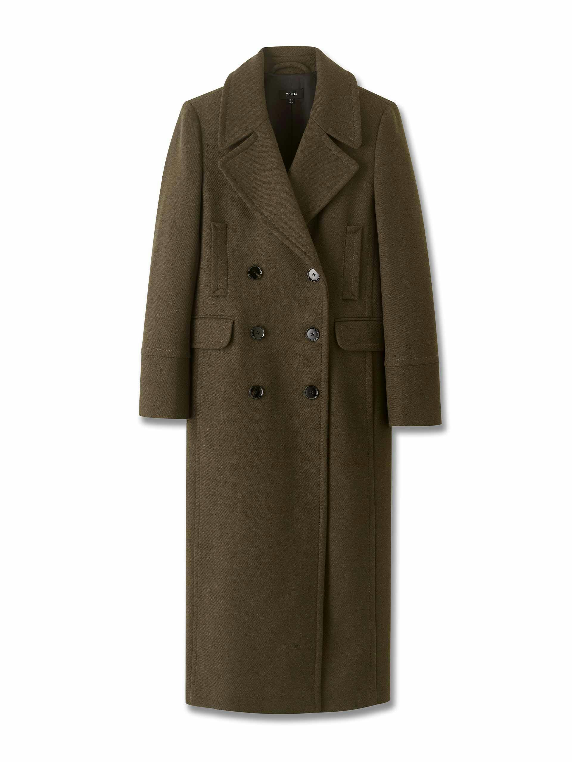 Melange wool longline coat