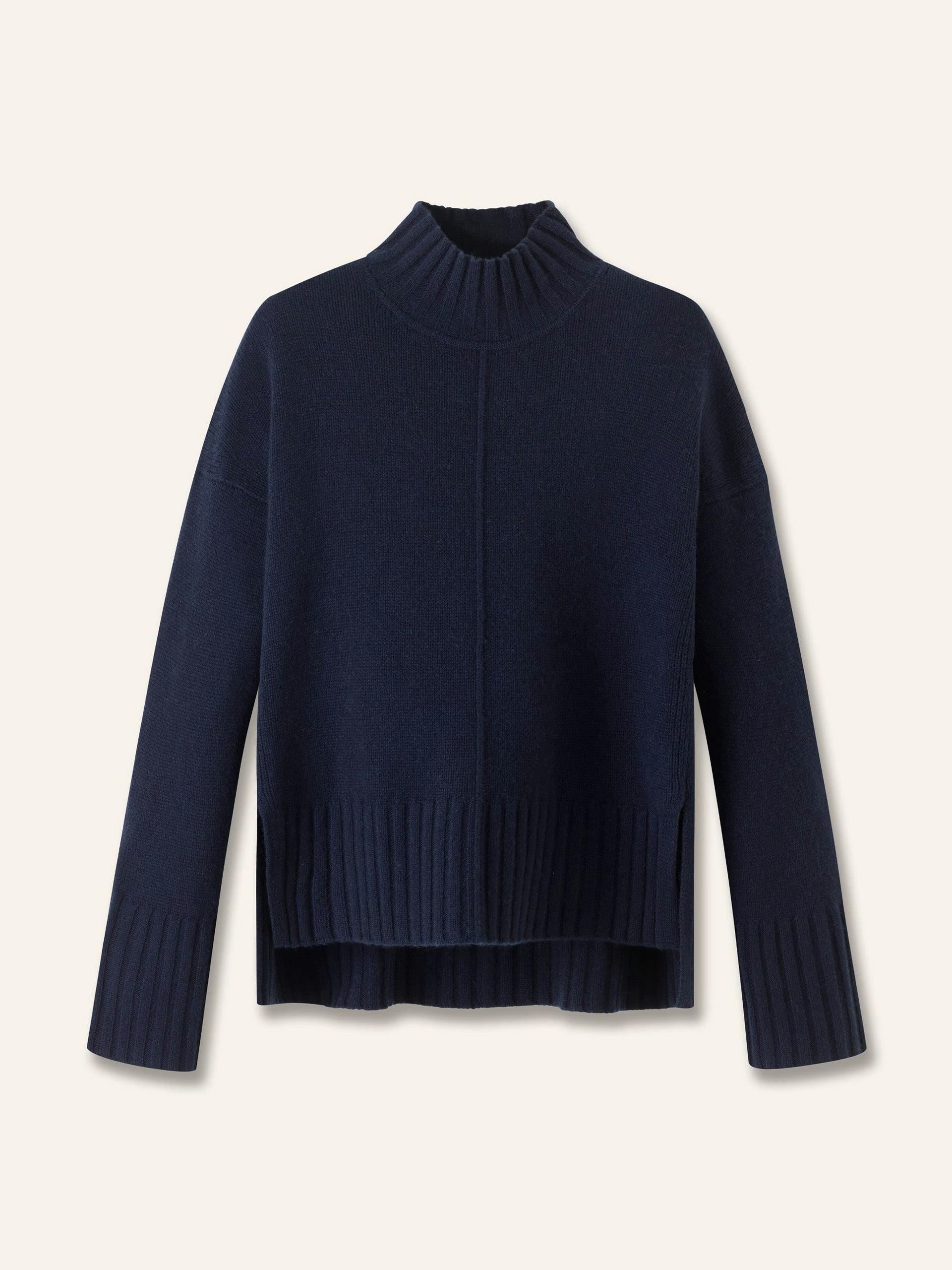 Cashmere high neck relaxed jumper