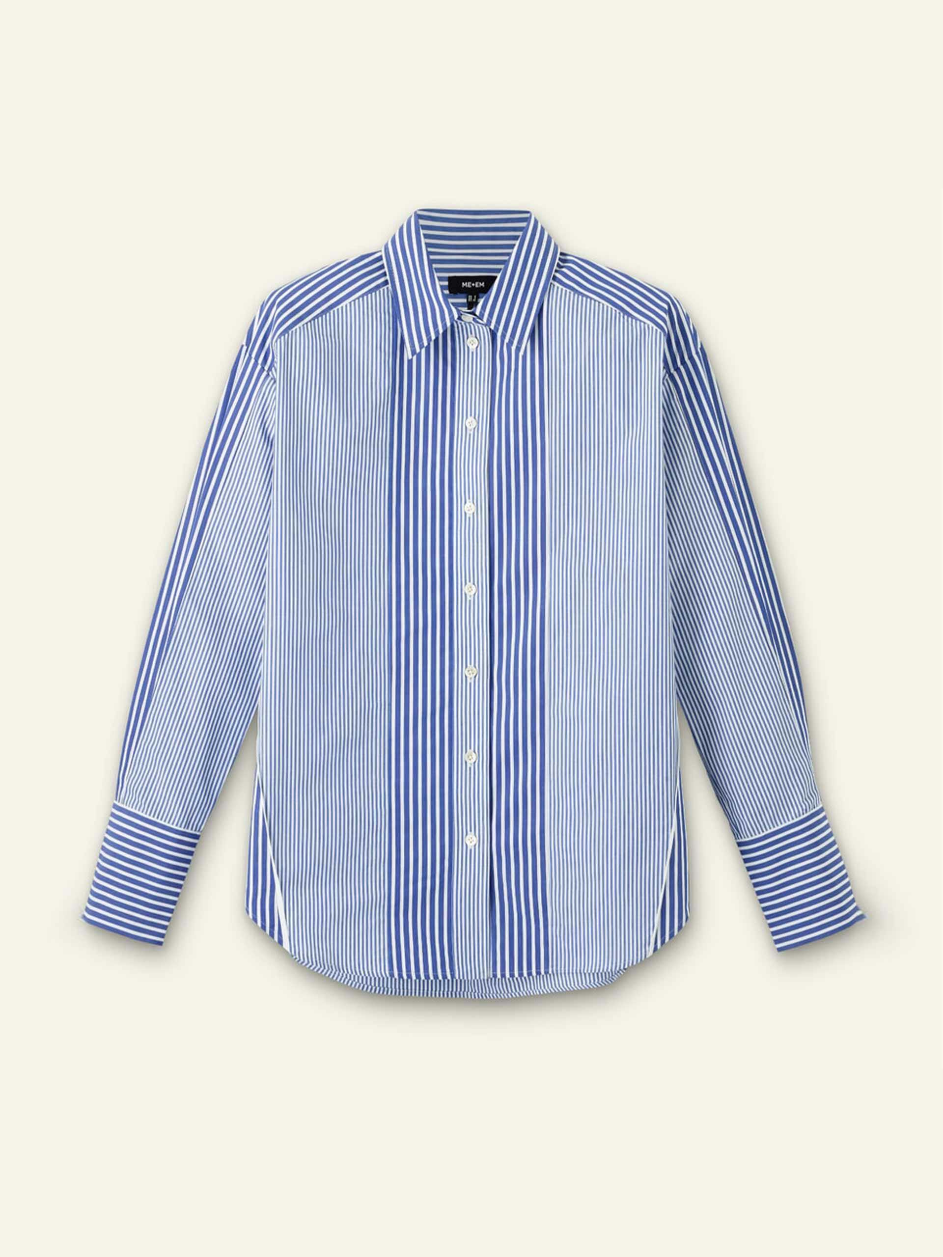 Cotton stripe oversized shirt