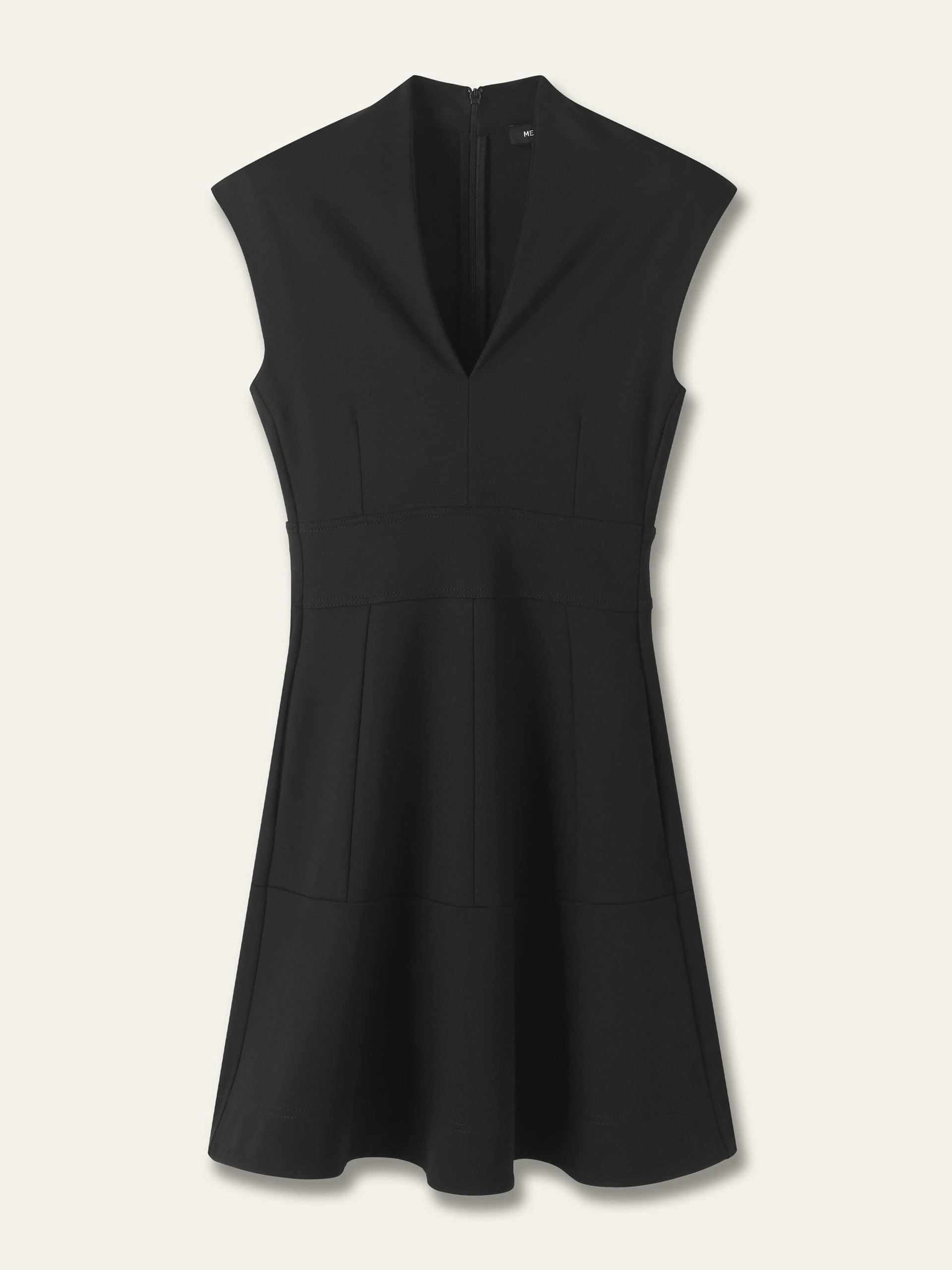 Ponte cap sleeve fit and flare dress